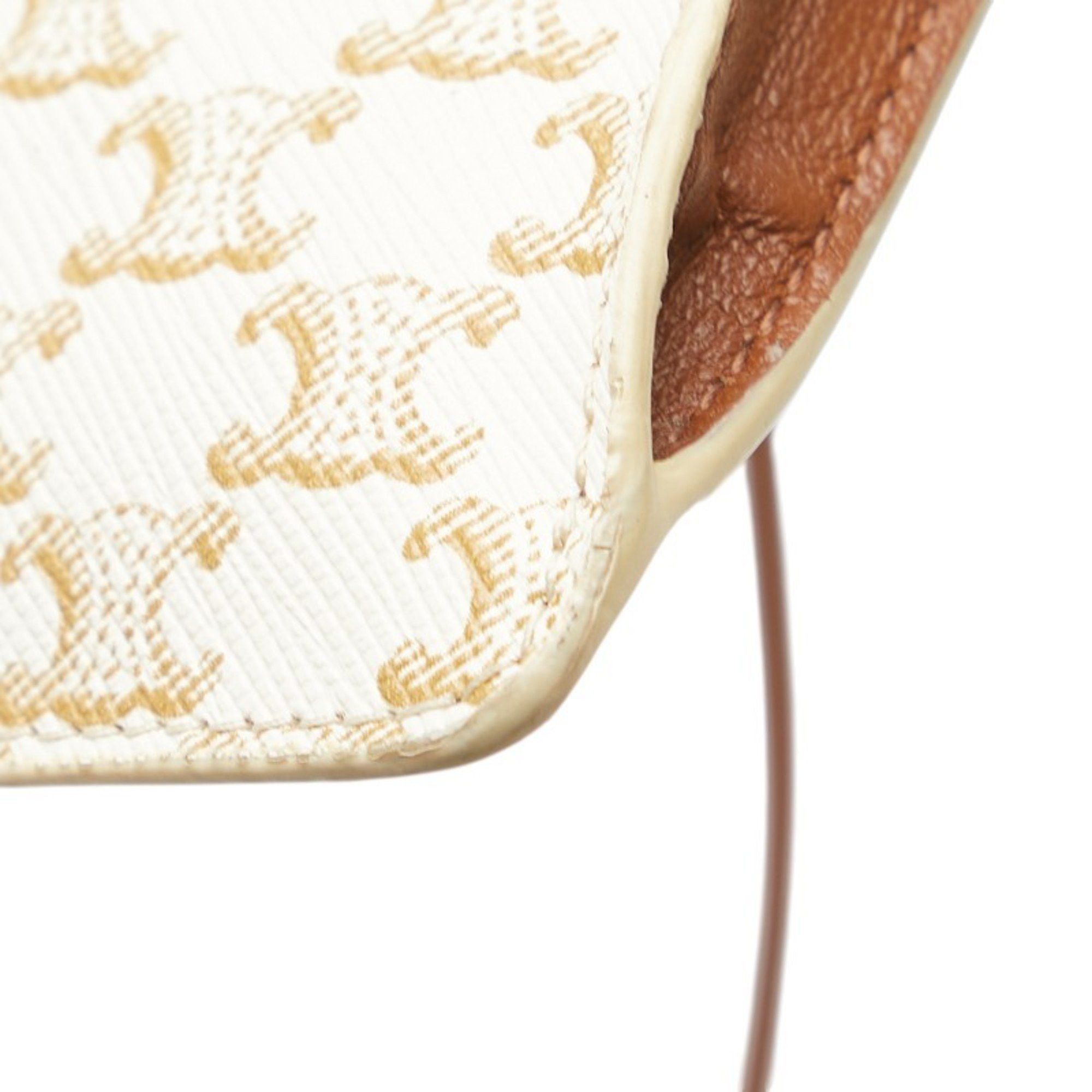 Celine Celine Triomphe Crossbody Shoulder Bag with Phone Case in White and Brown Leather for Women Size ONE SIZE - 4 Thumbnail