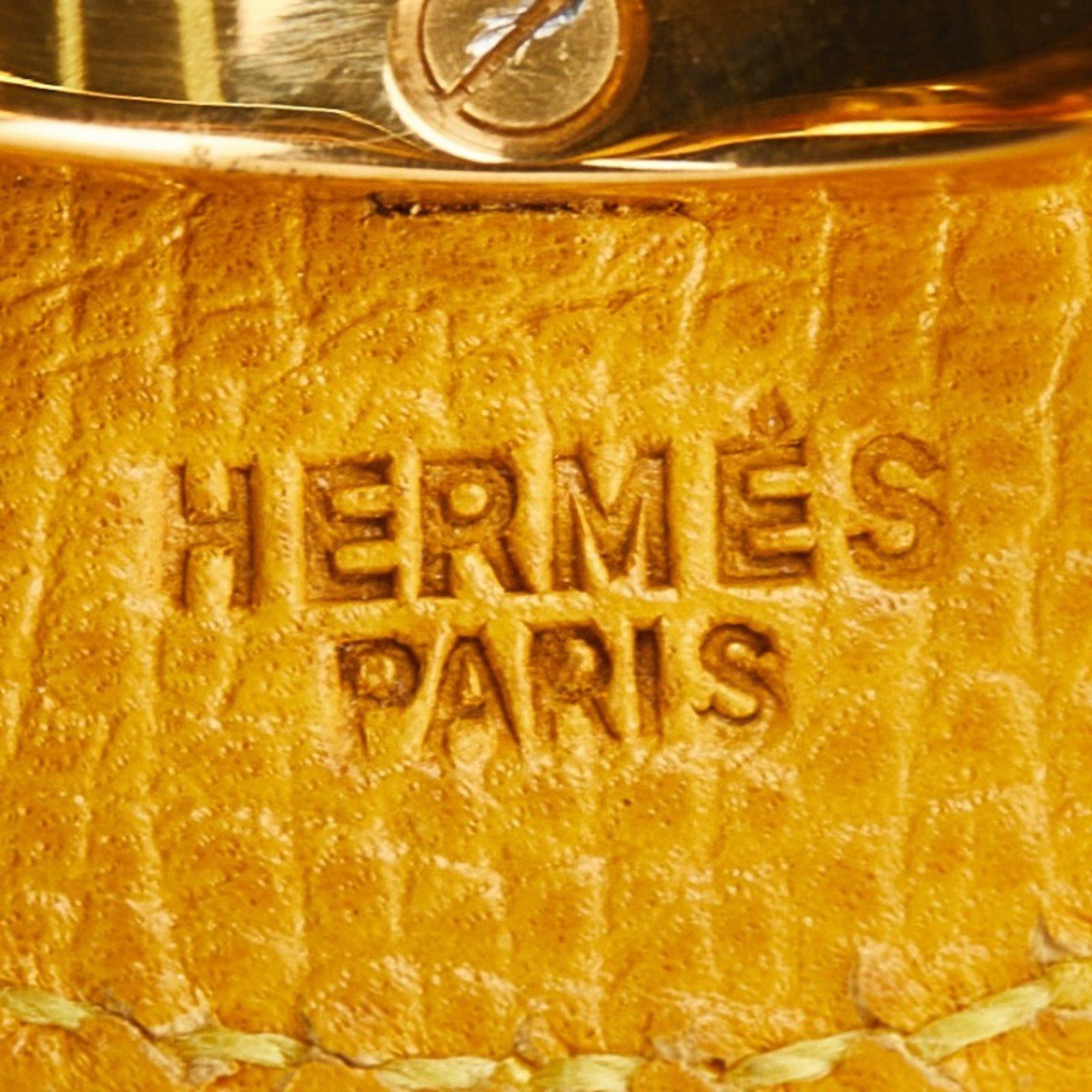 Hermes Hermes Triangle Scarf Ring, Yellow Gold Leather, Women's, HERMES Size ONE SIZE - 5 Thumbnail