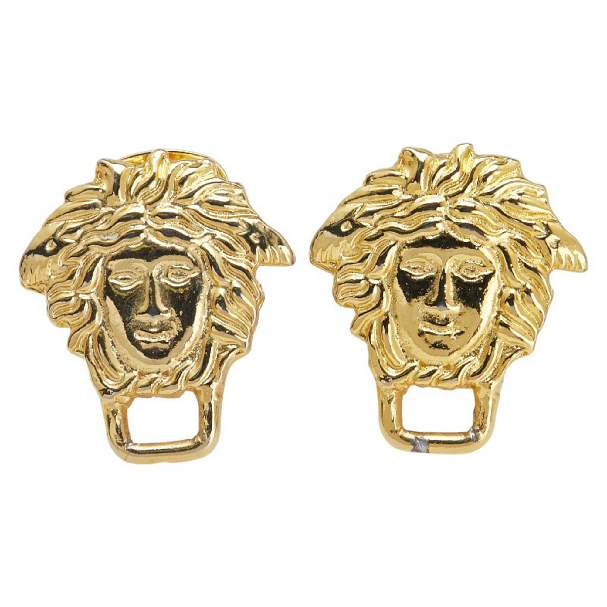 Versace Versace Medusa Earrings, Gold Plated, Women's, VERSACE Size ONE SIZE - 2 Thumbnail