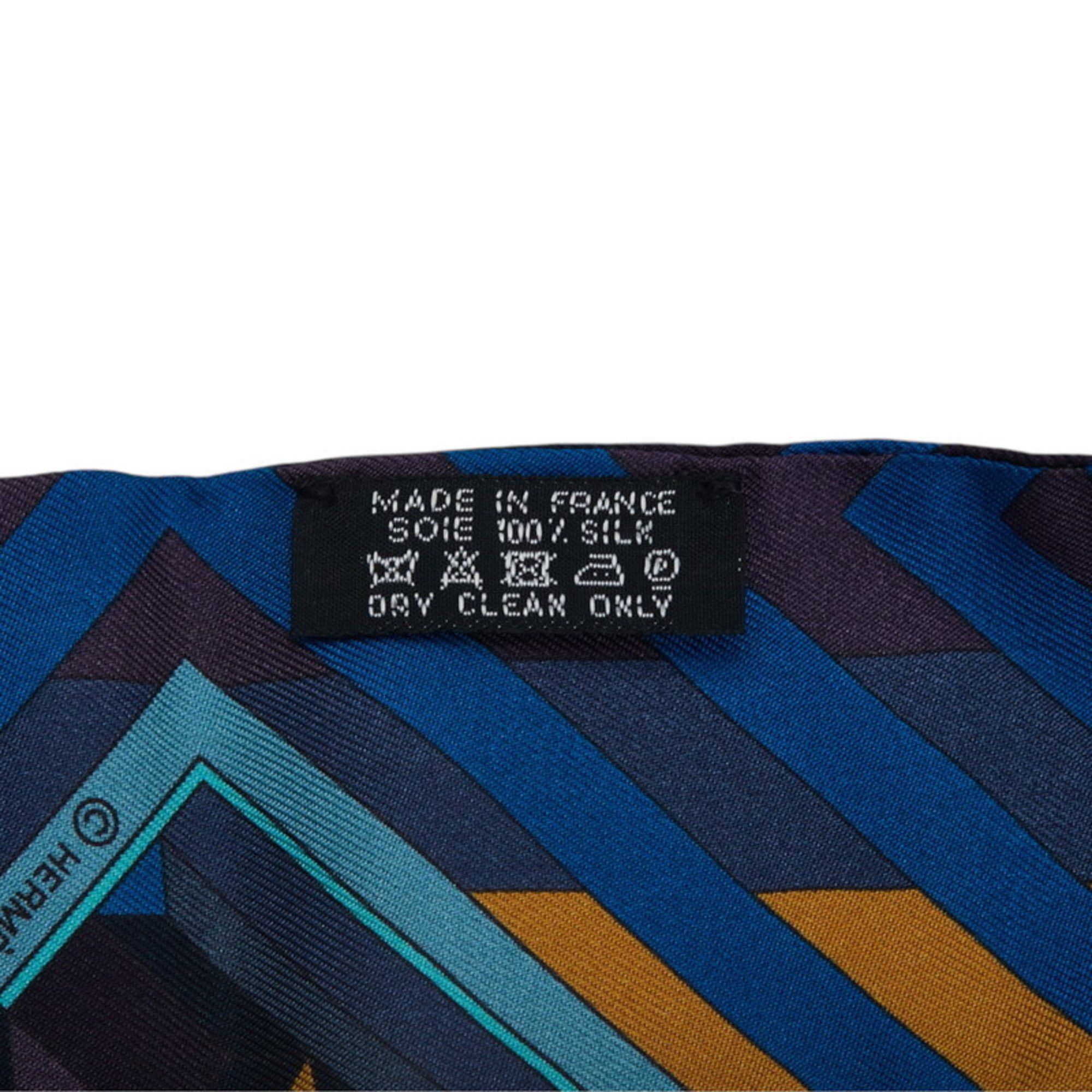 Hermes Hermes Hermès Twilly "Le Fil d'Ariane" Scarf, Blue Multicolor Silk, Women's Size ONE SIZE - 4 Thumbnail