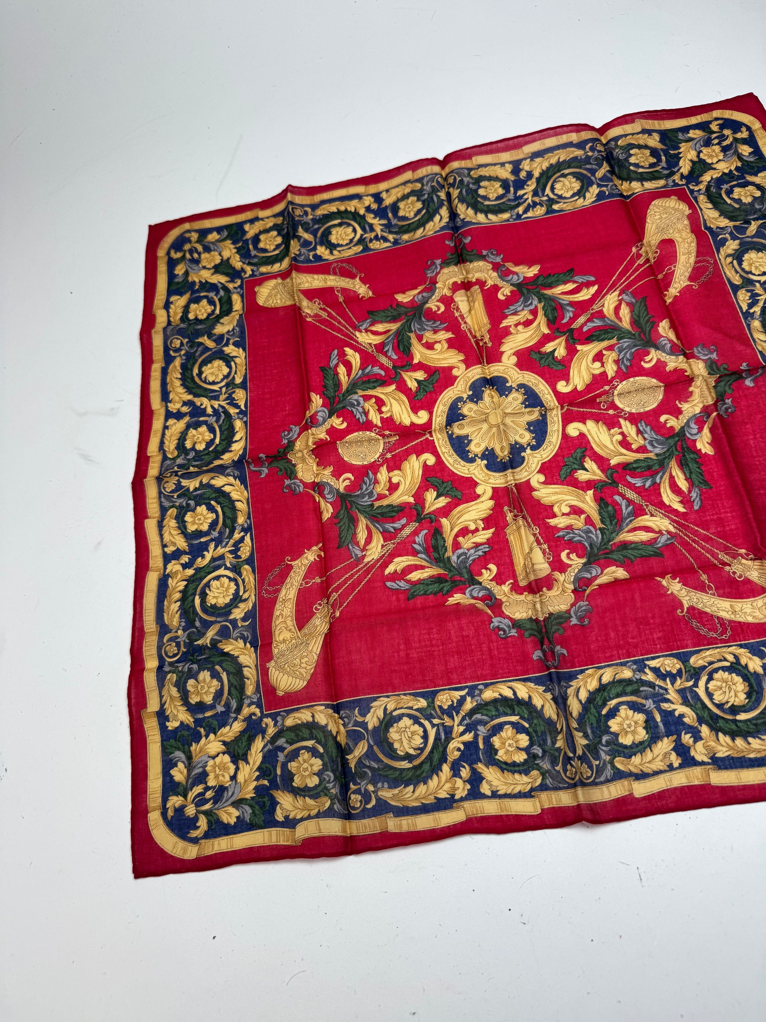 Celine Vintage Baroque Scarf Red Gold Size ONE SIZE - 5 Thumbnail