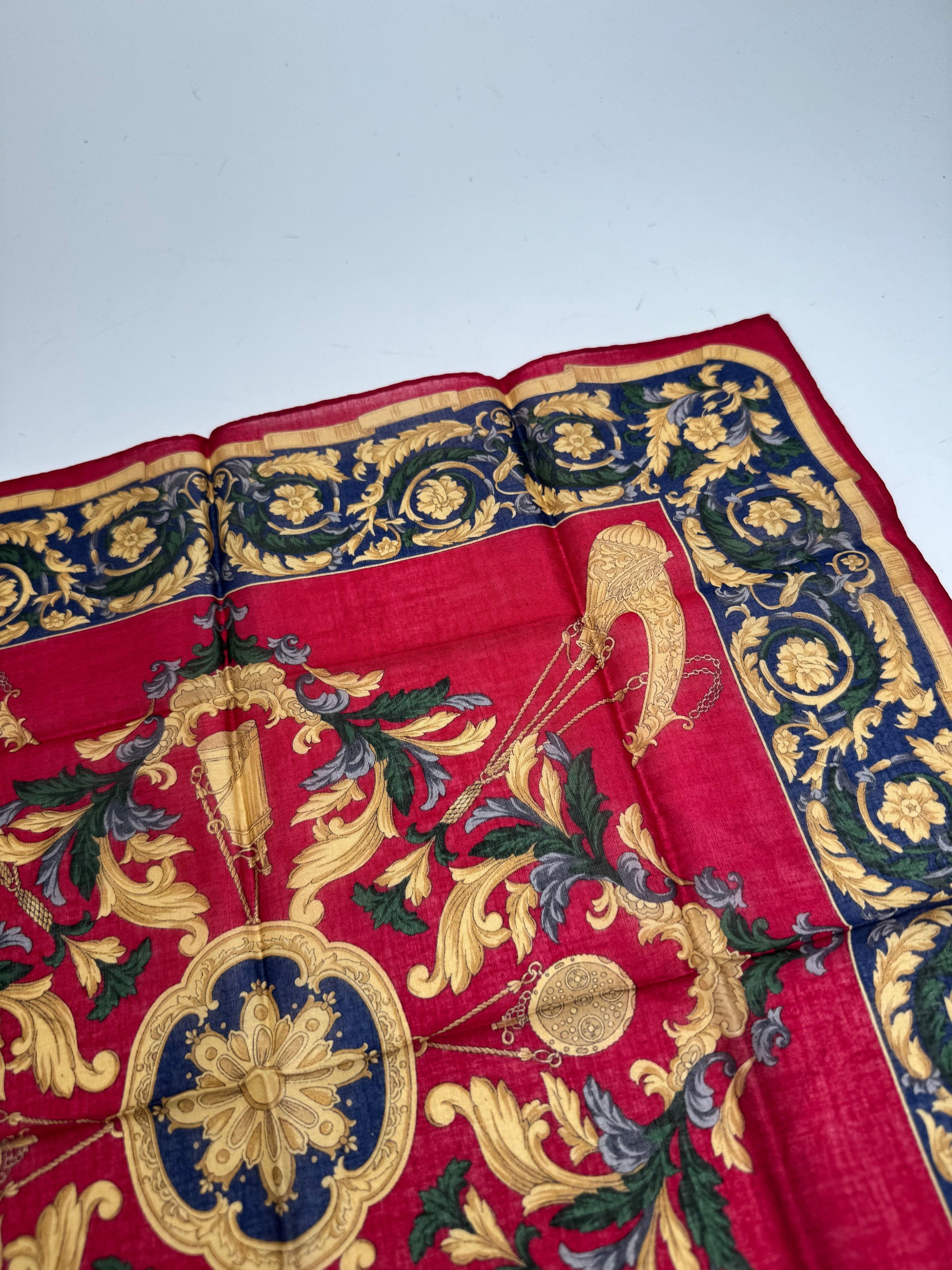 Celine Vintage Baroque Scarf Red Gold Size ONE SIZE - 7 Thumbnail