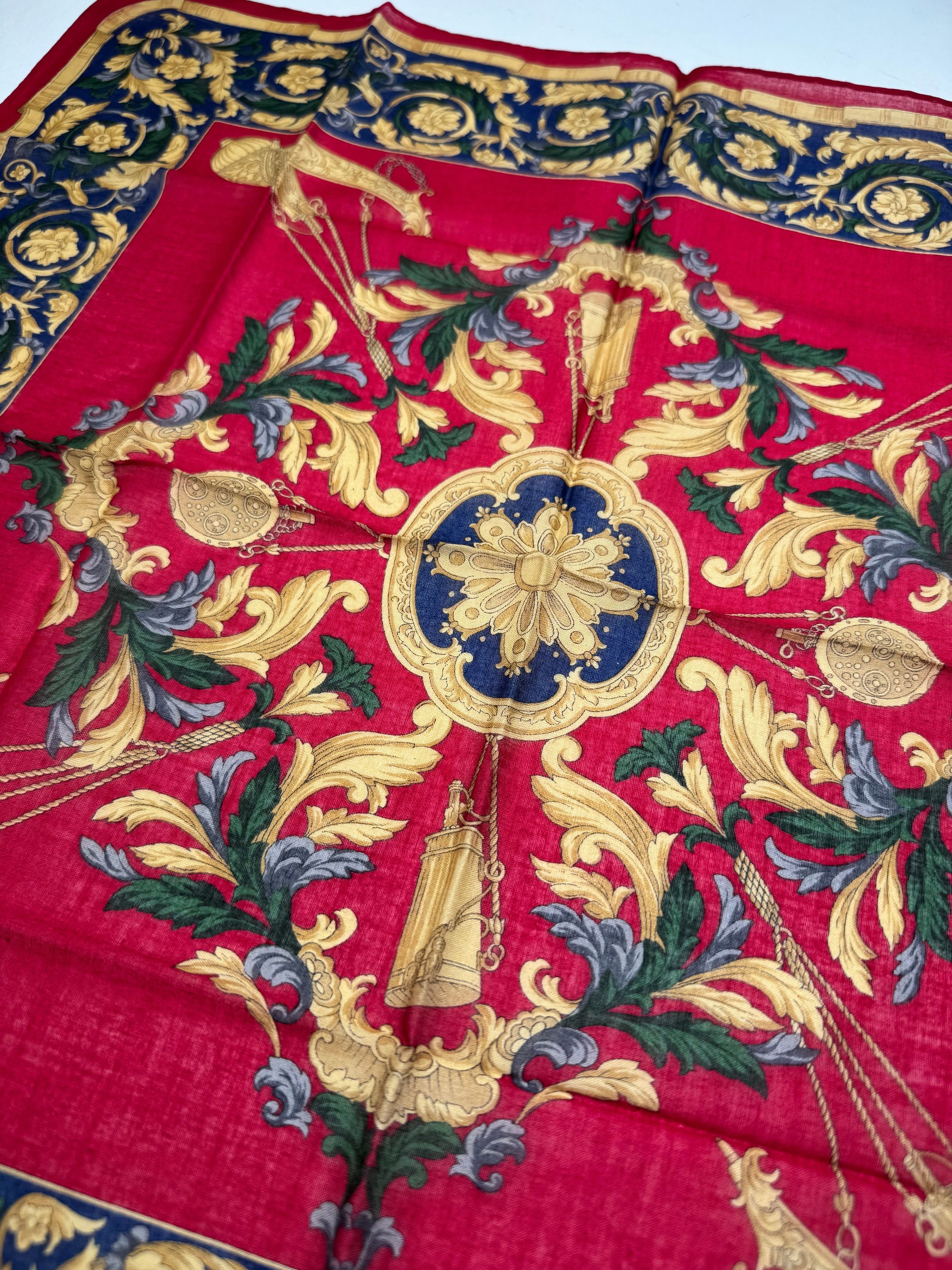 Celine Vintage Baroque Scarf Red Gold Size ONE SIZE - 3 Thumbnail