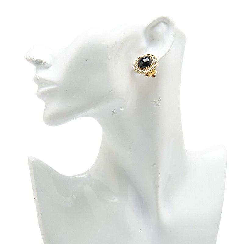 Chanel Chanel Rhinestone Round Earrings Metal Earrings DUTY FREE for USA