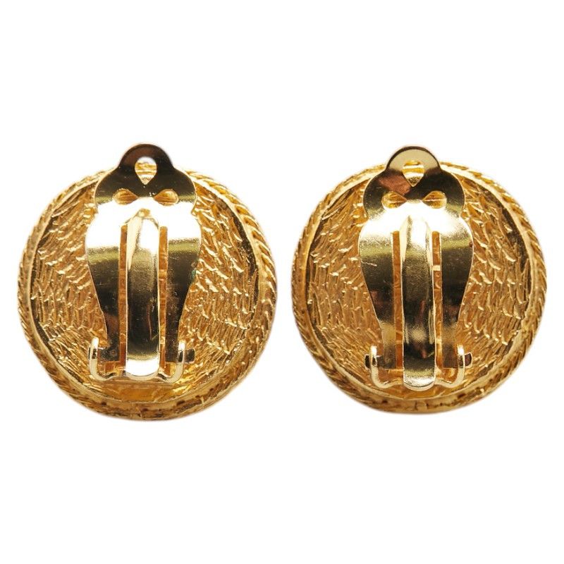 Chanel Chanel Rhinestone Round Earrings Metal Earrings DUTY FREE for USA