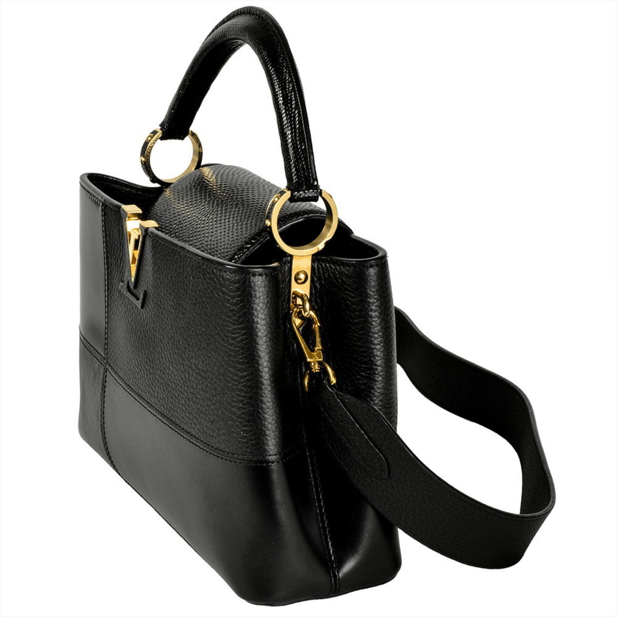Louis Vuitton Louis Vuitton Capucines BB Handbag Leather Enamel M59269 Black Size ONE SIZE - 2 Thumbnail