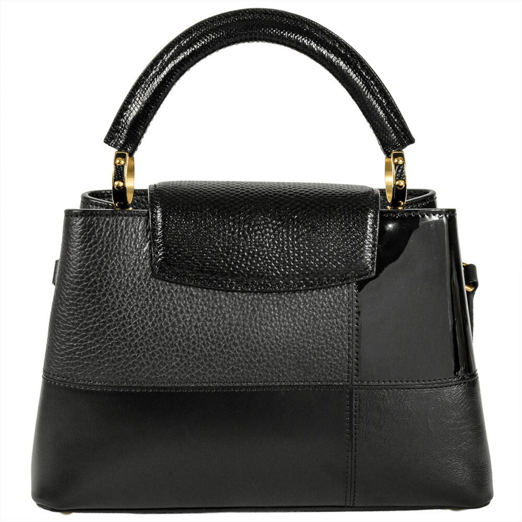 Louis Vuitton Louis Vuitton Capucines BB Handbag Leather Enamel M59269 Black Size ONE SIZE - 3 Thumbnail