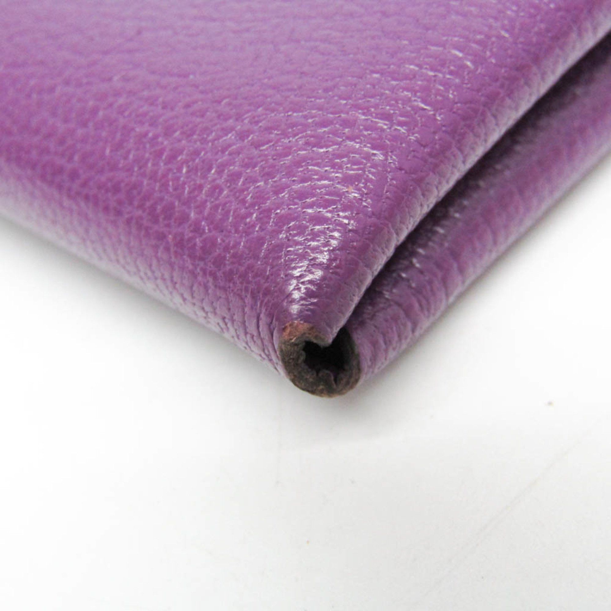 Hermes Hermes Calvi Duo Chevre Leather Card Case Purple Size ONE SIZE - 9 Thumbnail