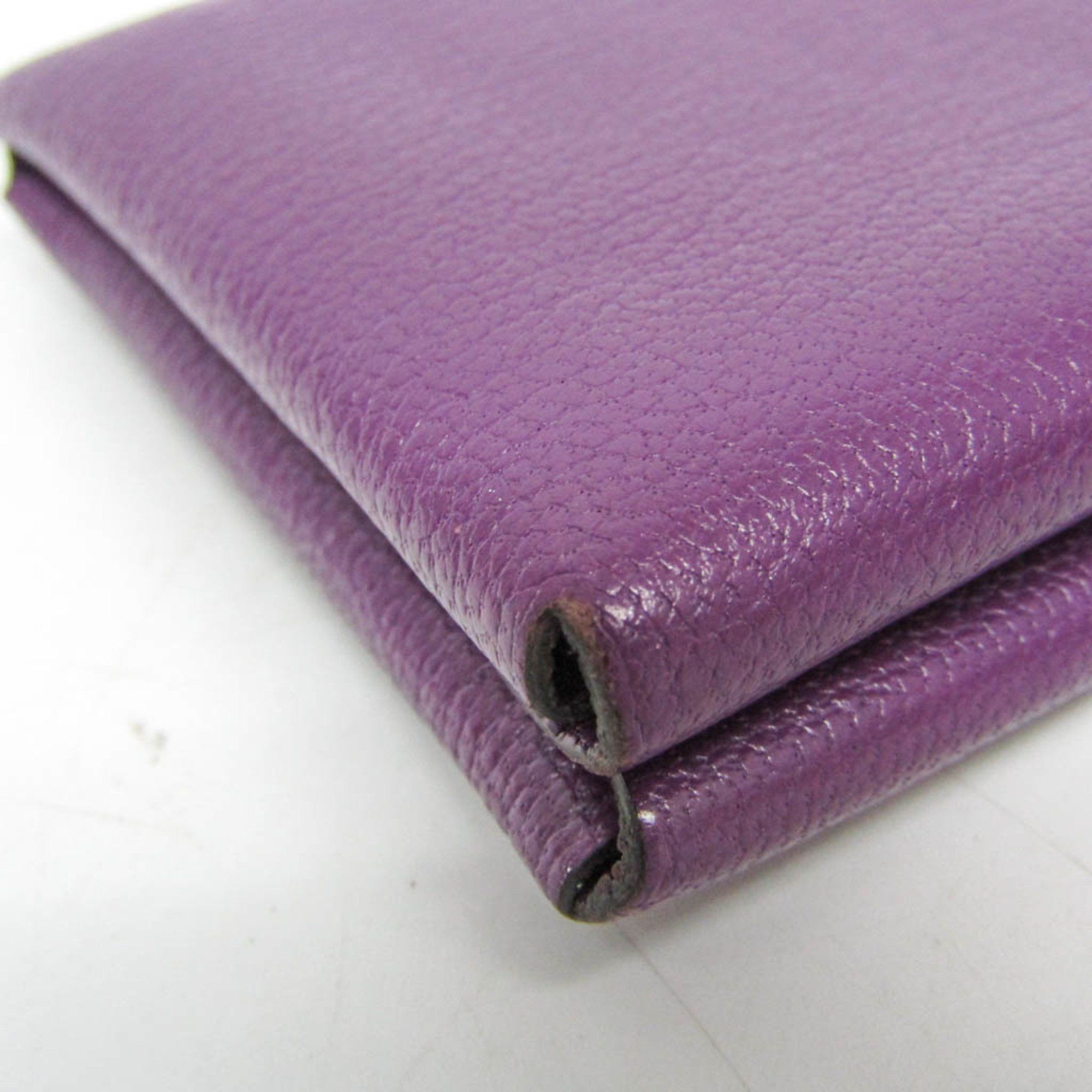 Hermes Hermes Calvi Duo Chevre Leather Card Case Purple Size ONE SIZE - 6 Thumbnail