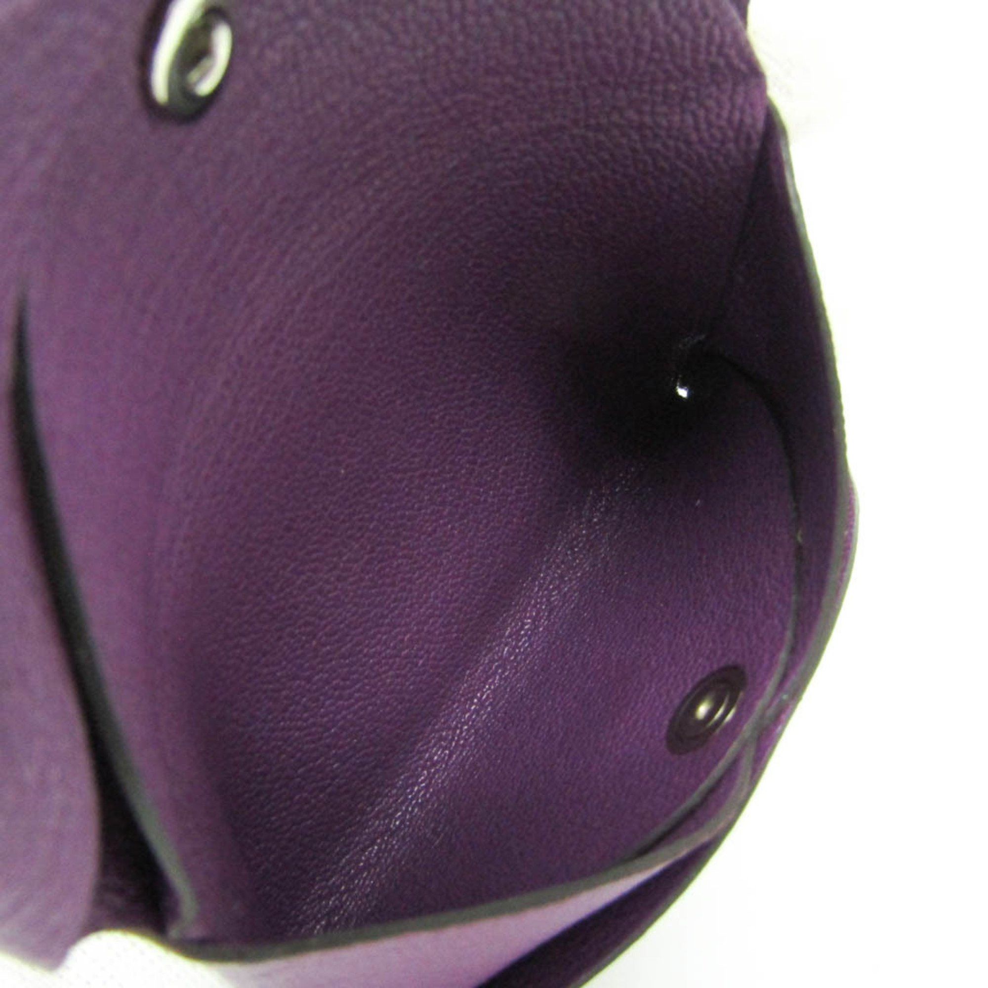 Hermes Hermes Calvi Duo Chevre Leather Card Case Purple Size ONE SIZE - 5 Thumbnail