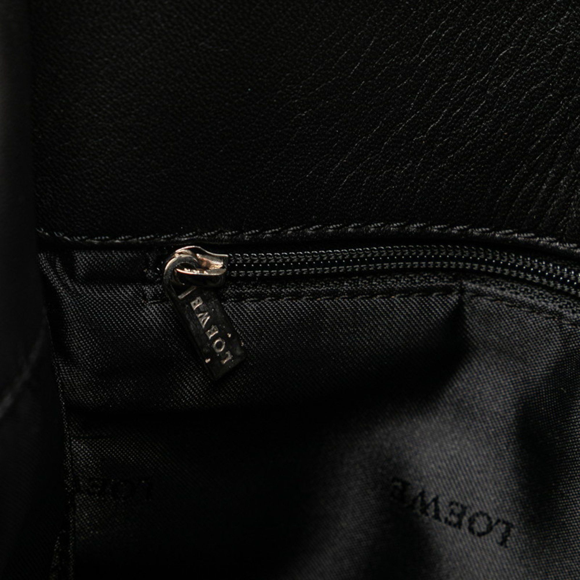 Loewe LOEWE Anagram Handbag Tote Bag Black Leather Women's Size ONE SIZE - 7 Thumbnail