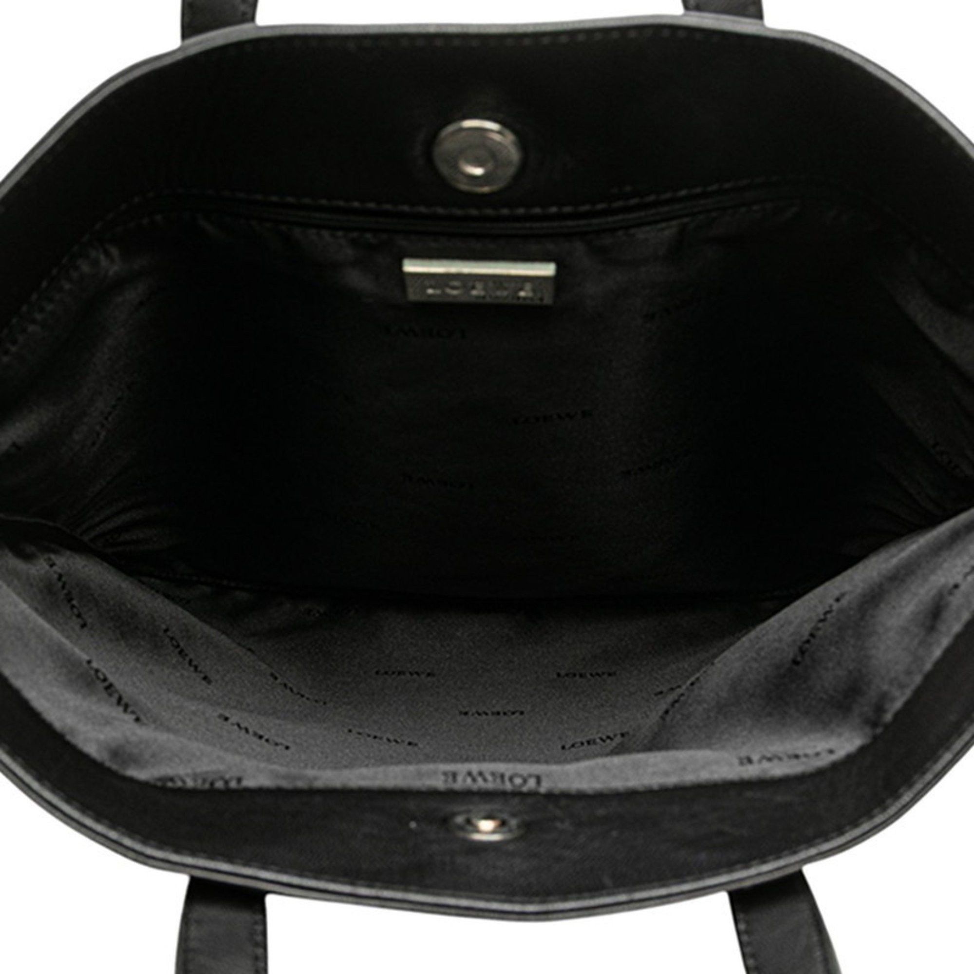 Loewe LOEWE Anagram Handbag Tote Bag Black Leather Women's Size ONE SIZE - 6 Thumbnail