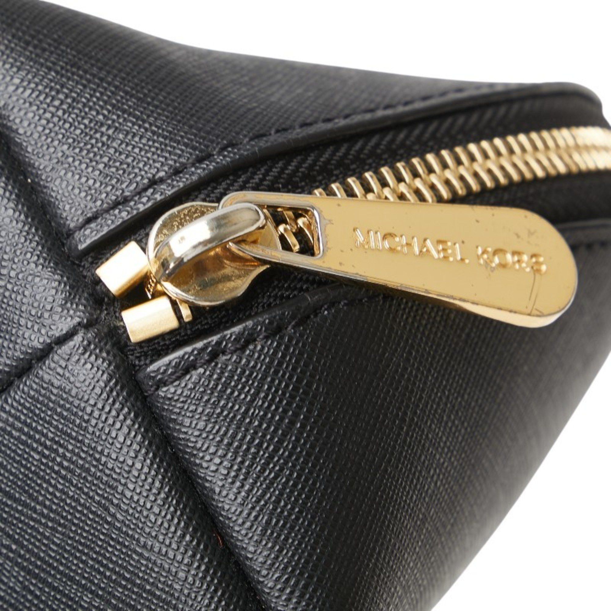 Michael Kors Michael Kors Ribbon Pouch in Black and Gold Leather for Women Size ONE SIZE - 8 Thumbnail