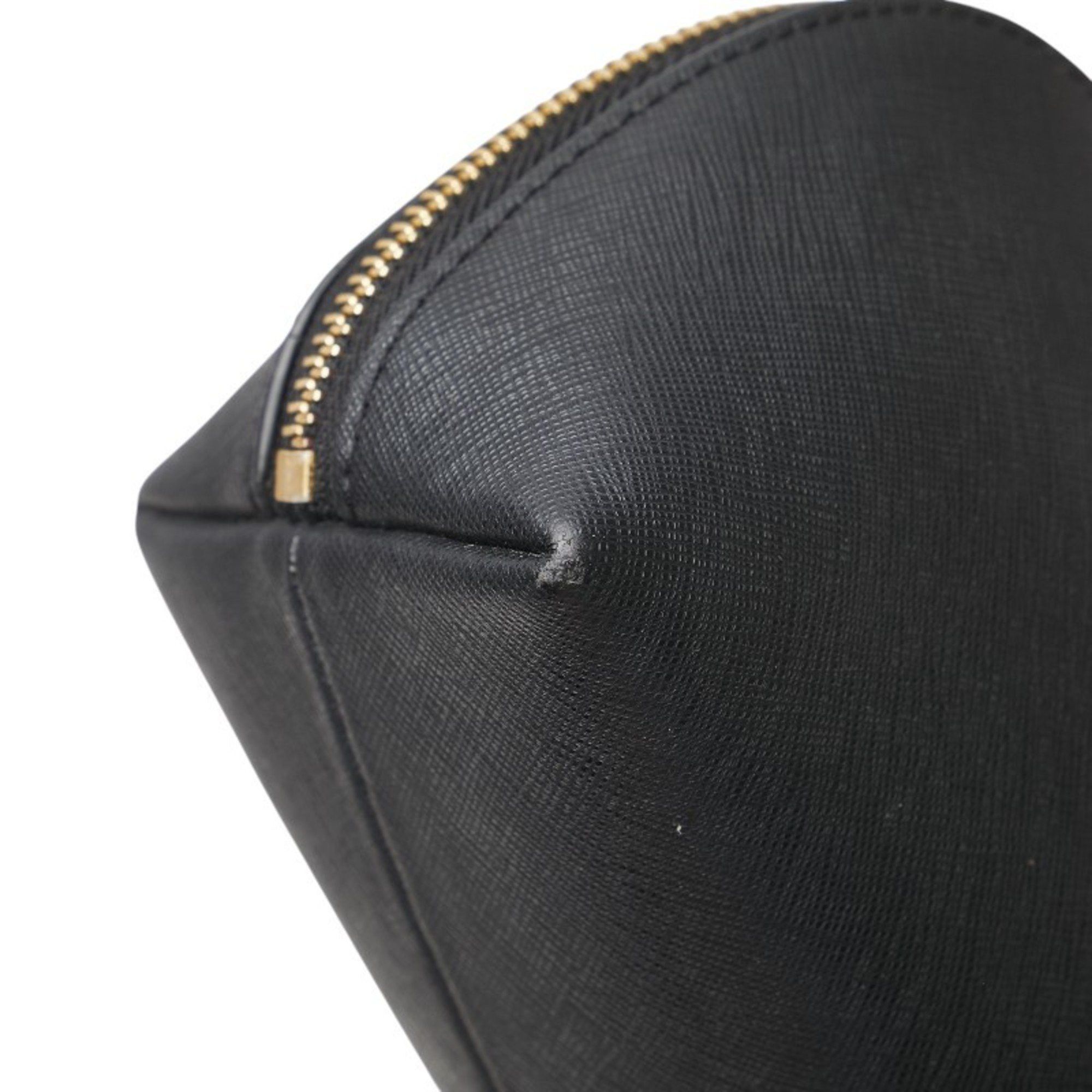 Michael Kors Michael Kors Ribbon Pouch in Black and Gold Leather for Women Size ONE SIZE - 5 Thumbnail