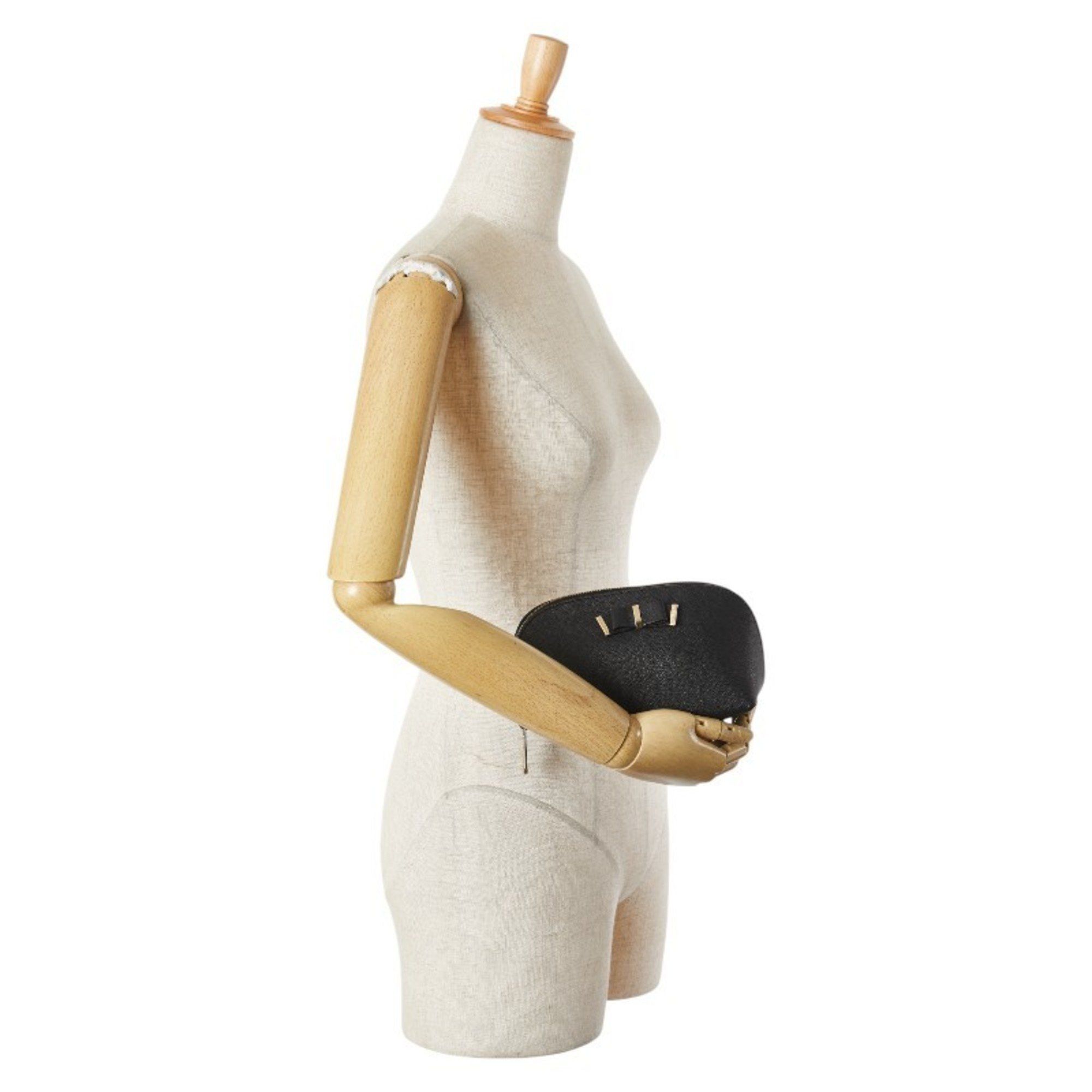Michael Kors Michael Kors Ribbon Pouch in Black and Gold Leather for Women Size ONE SIZE - 12 Thumbnail