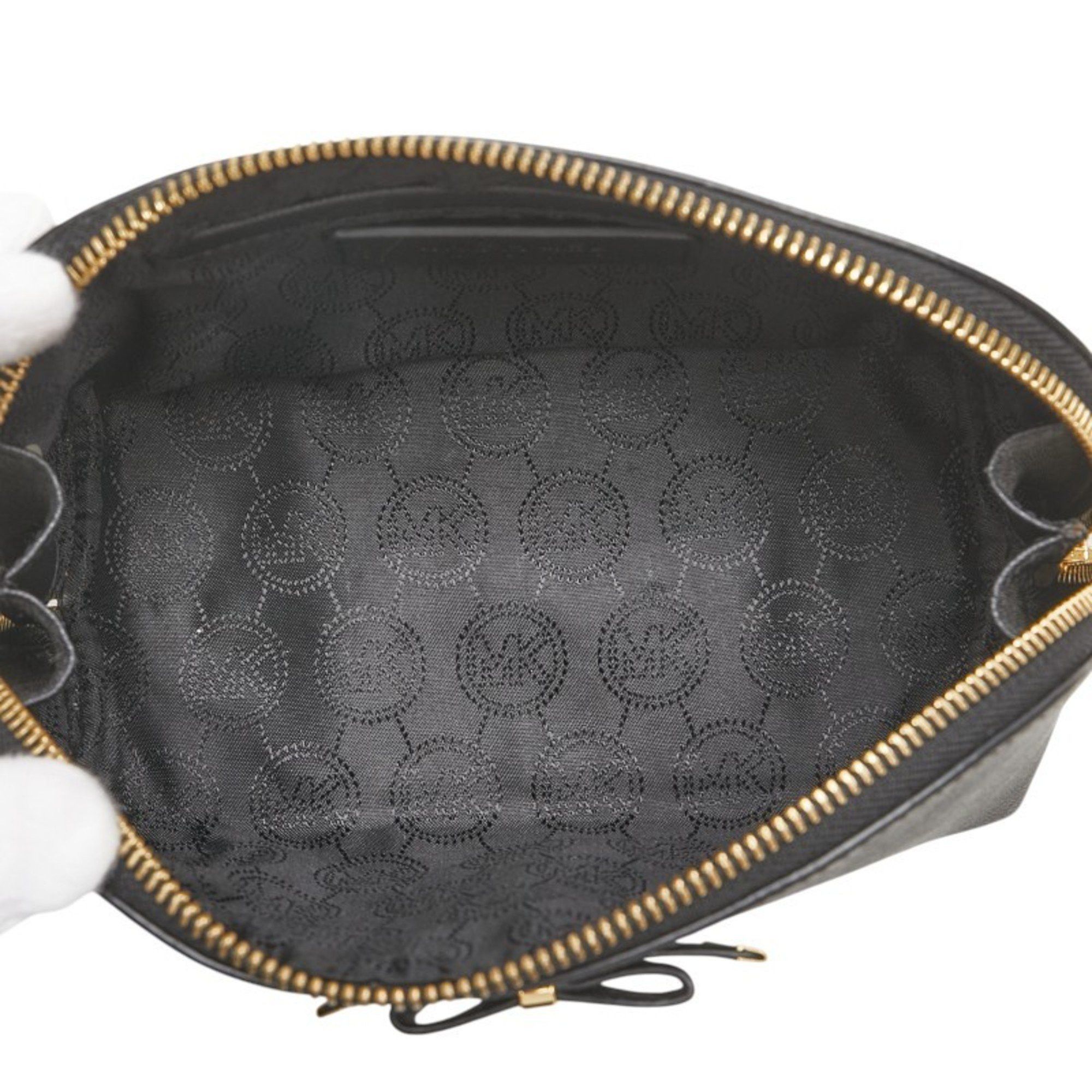 Michael Kors Michael Kors Ribbon Pouch in Black and Gold Leather for Women Size ONE SIZE - 9 Thumbnail