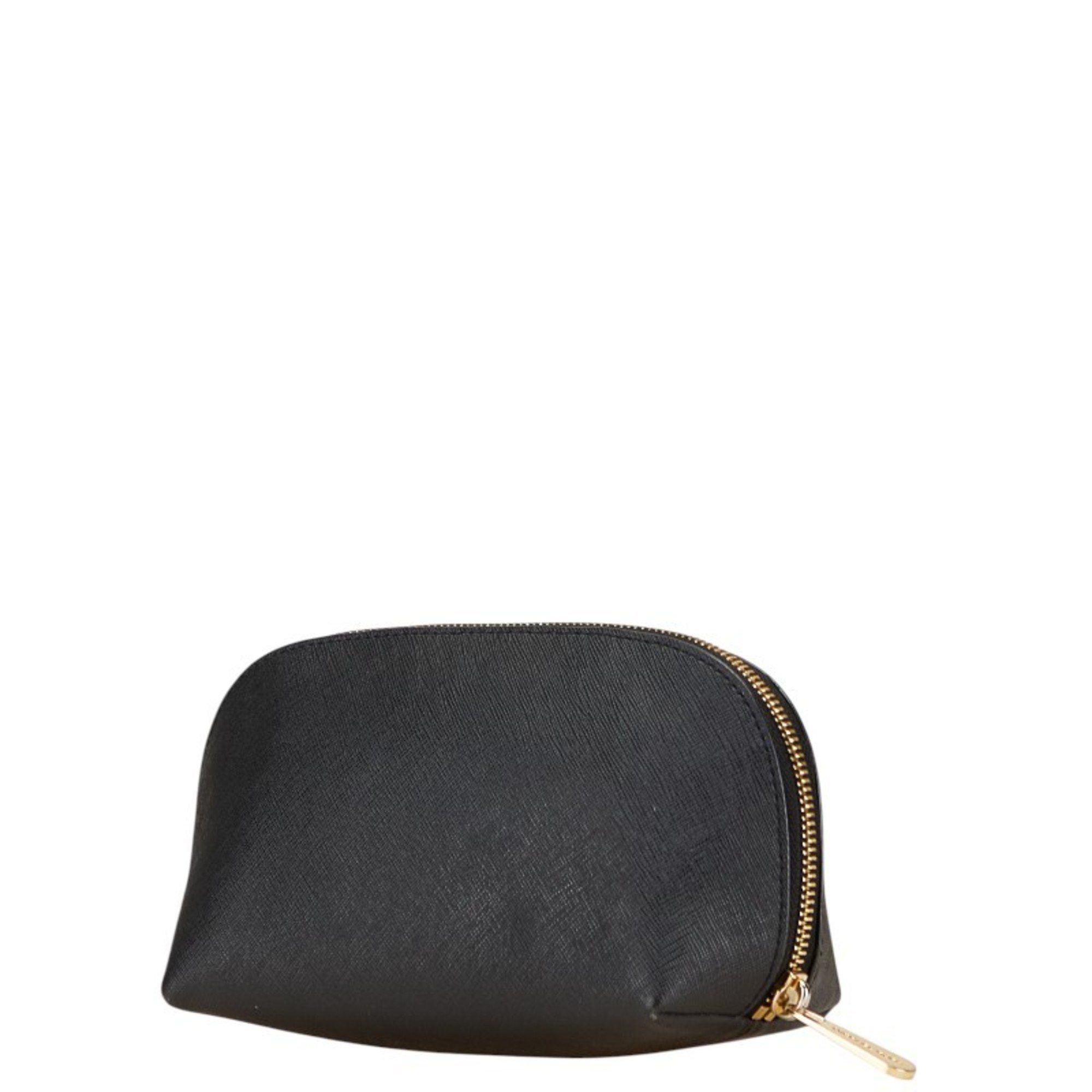 Michael Kors Michael Kors Ribbon Pouch in Black and Gold Leather for Women Size ONE SIZE - 2 Thumbnail
