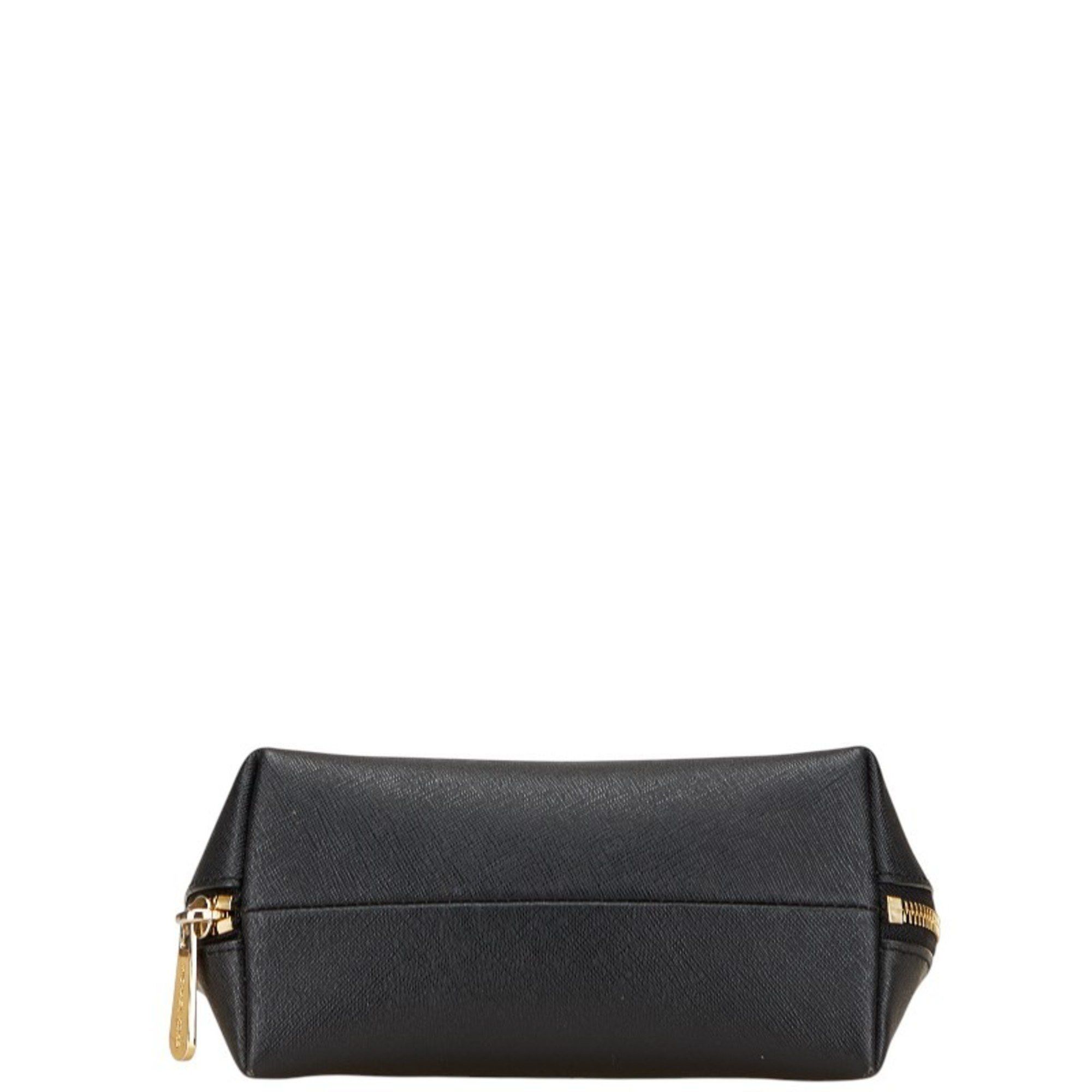 Michael Kors Michael Kors Ribbon Pouch in Black and Gold Leather for Women Size ONE SIZE - 3 Thumbnail