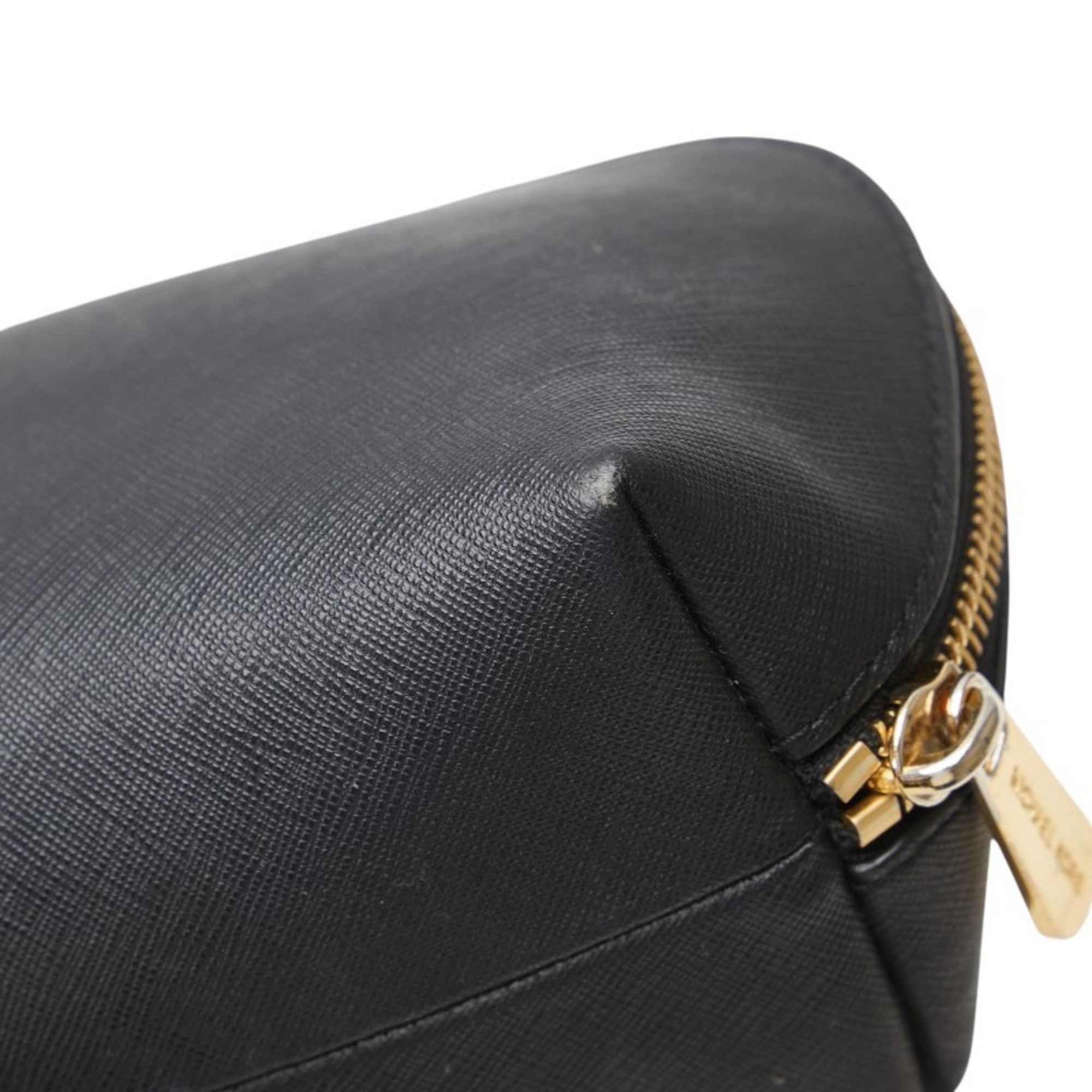 Michael Kors Michael Kors Ribbon Pouch in Black and Gold Leather for Women Size ONE SIZE - 7 Thumbnail
