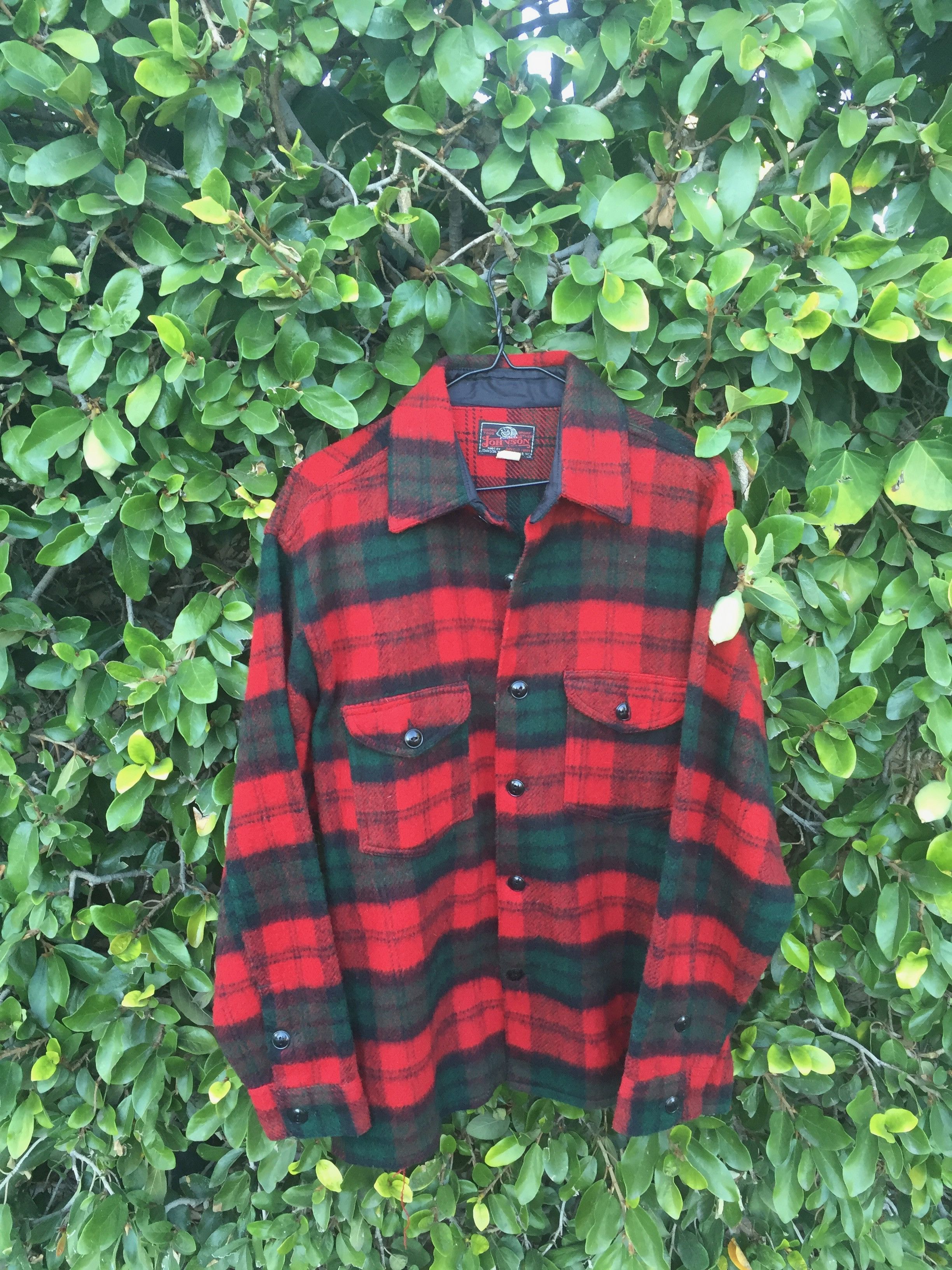 Johnson Woolen outlets Mills VTG Plaid Wool Jac Shirt Jacket Size Medium