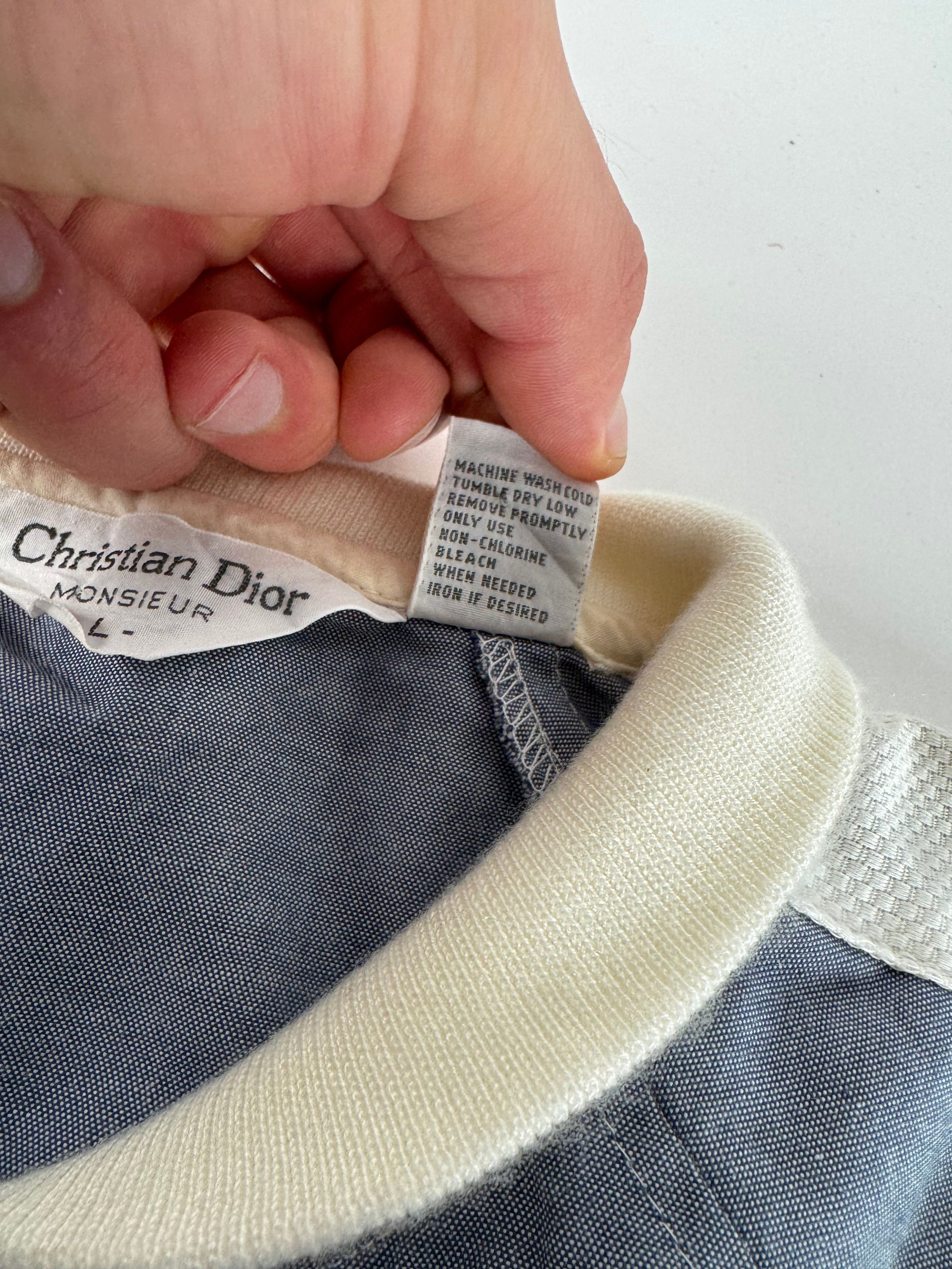 Dior Vintage Mens Short - Sleeve Jacket Blue White L Size L / US 10 / IT 46 - 10 Thumbnail