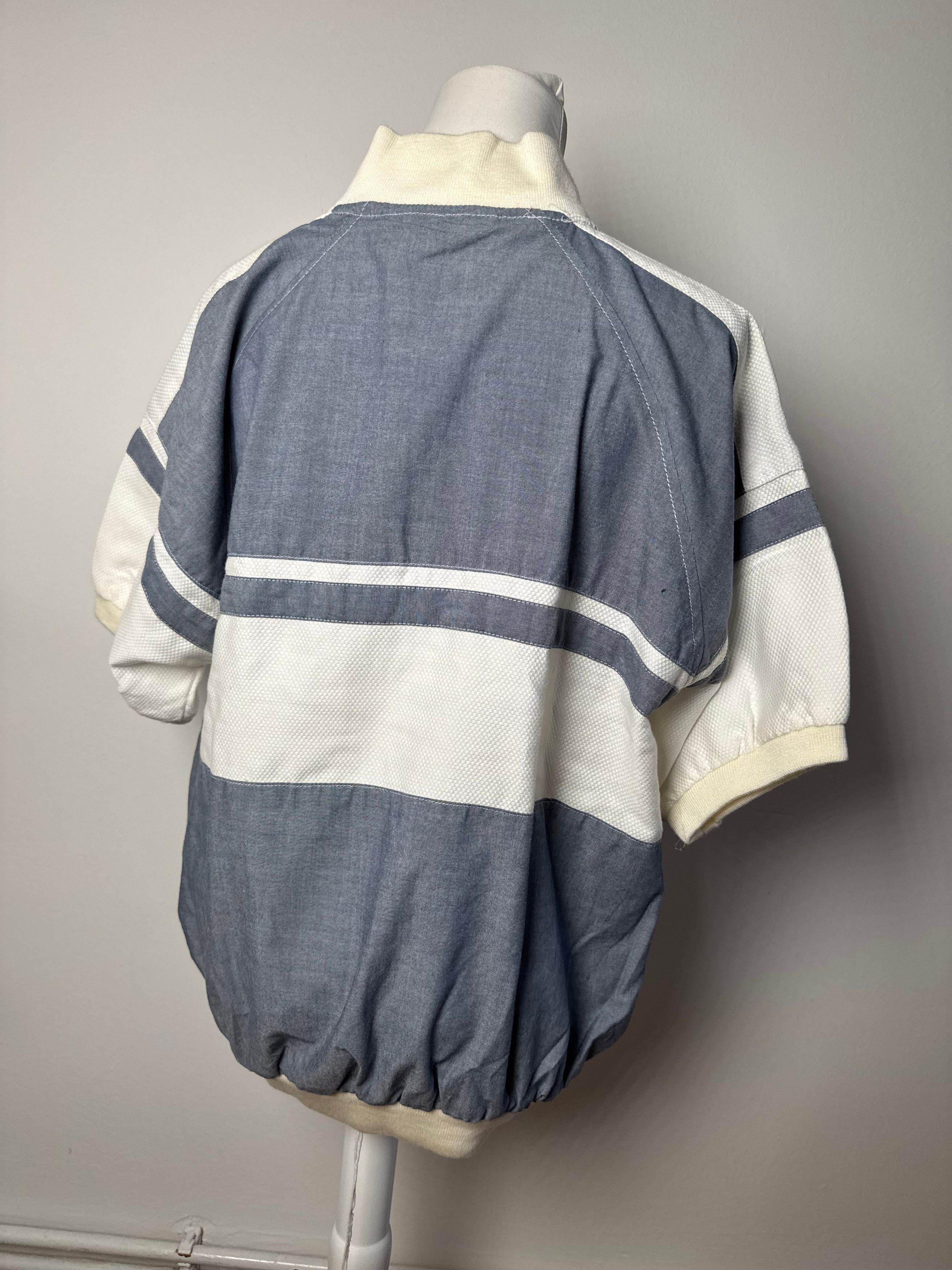Dior Vintage Mens Short - Sleeve Jacket Blue White L Size L / US 10 / IT 46 - 15 Thumbnail