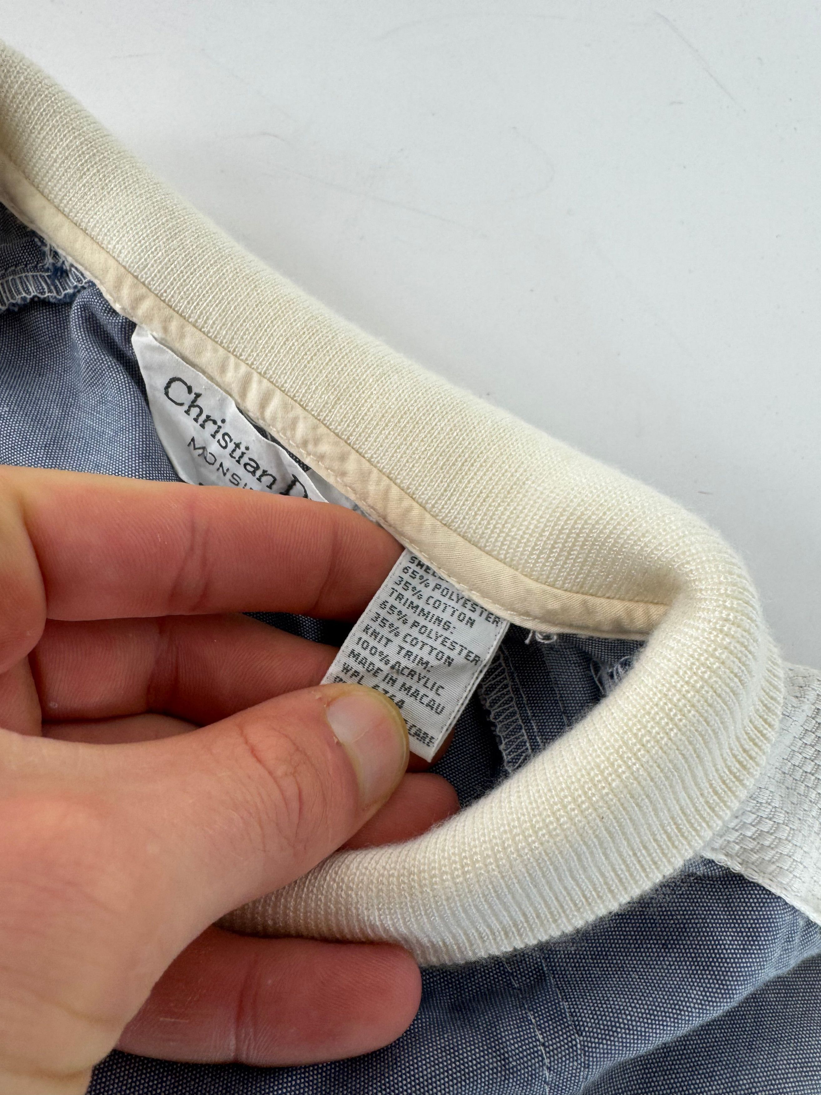 Dior Vintage Mens Short - Sleeve Jacket Blue White L Size L / US 10 / IT 46 - 9 Thumbnail
