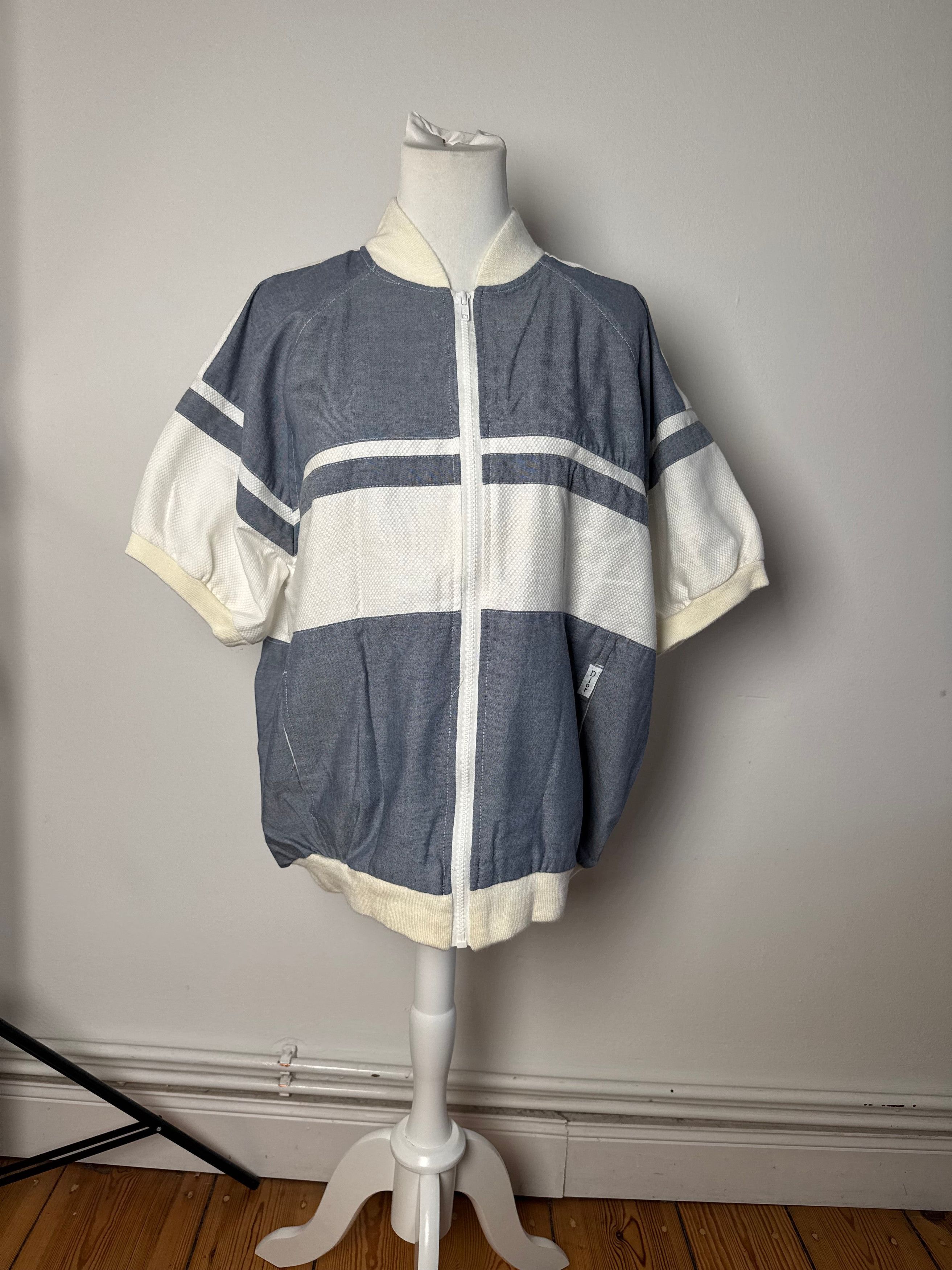 Dior Vintage Mens Short - Sleeve Jacket Blue White L Size L / US 10 / IT 46 - 14 Thumbnail