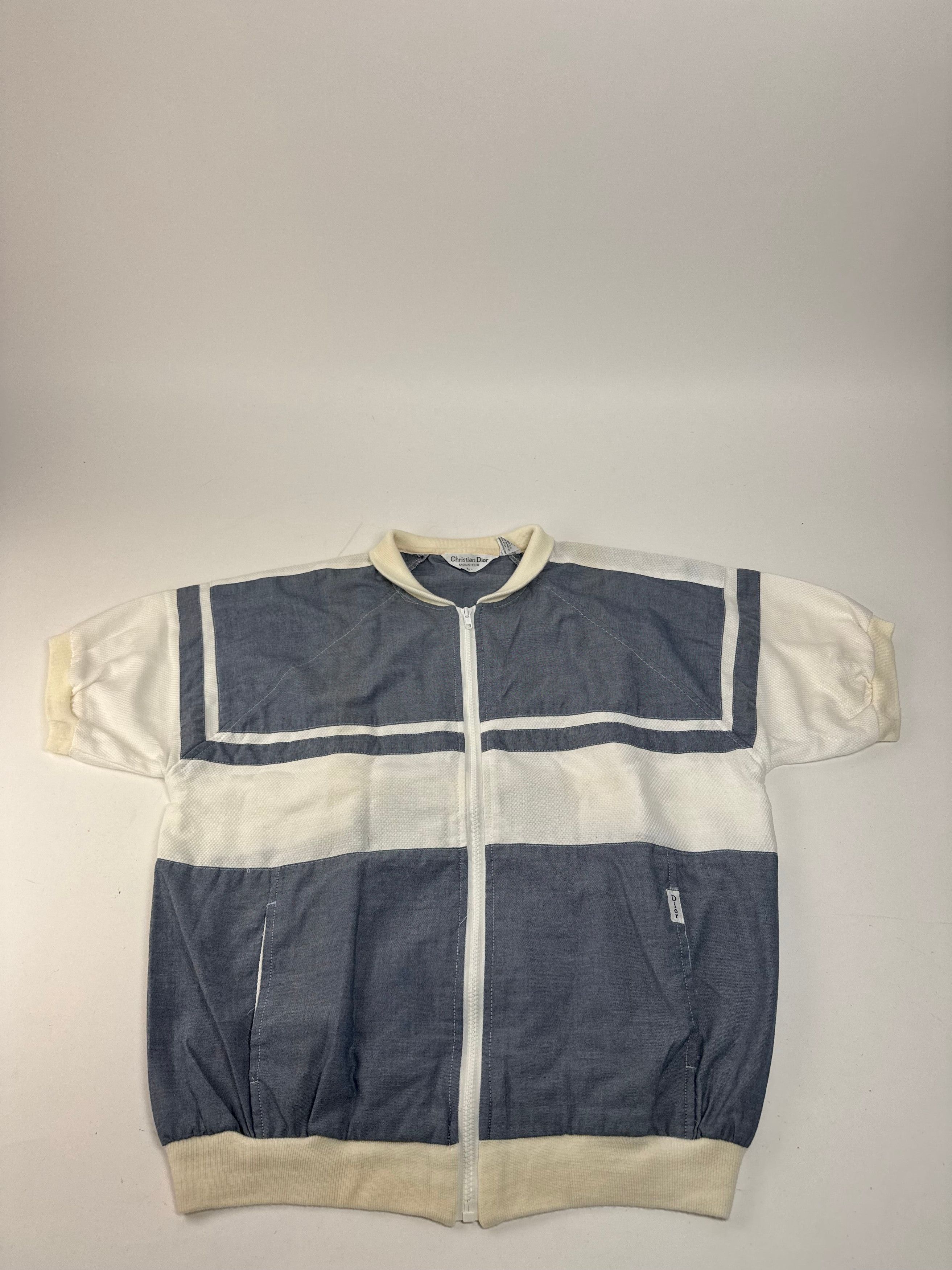 Dior Vintage Mens Short - Sleeve Jacket Blue White L Size L / US 10 / IT 46 - 4 Thumbnail