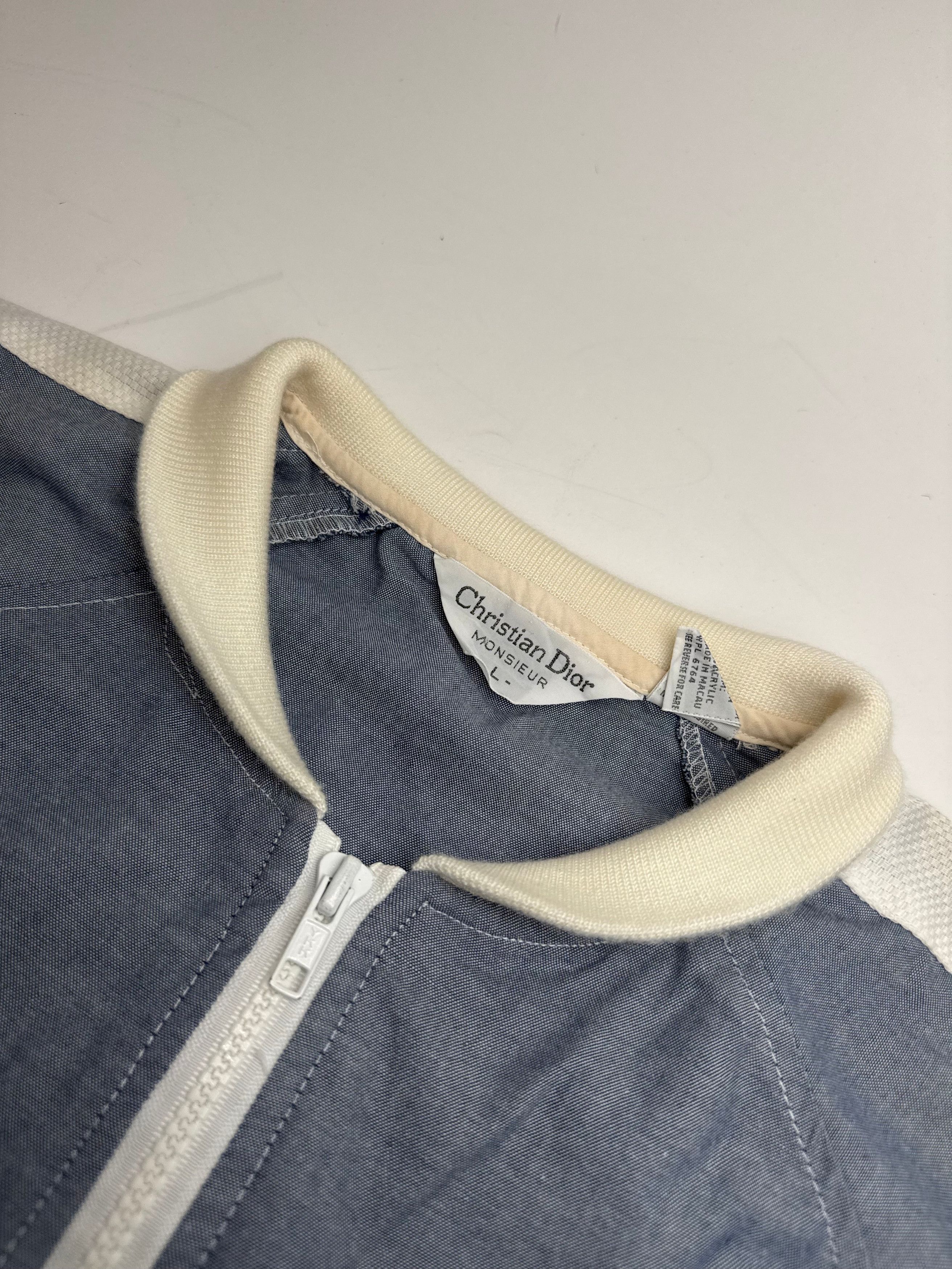 Dior Vintage Mens Short - Sleeve Jacket Blue White L Size L / US 10 / IT 46 - 5 Thumbnail