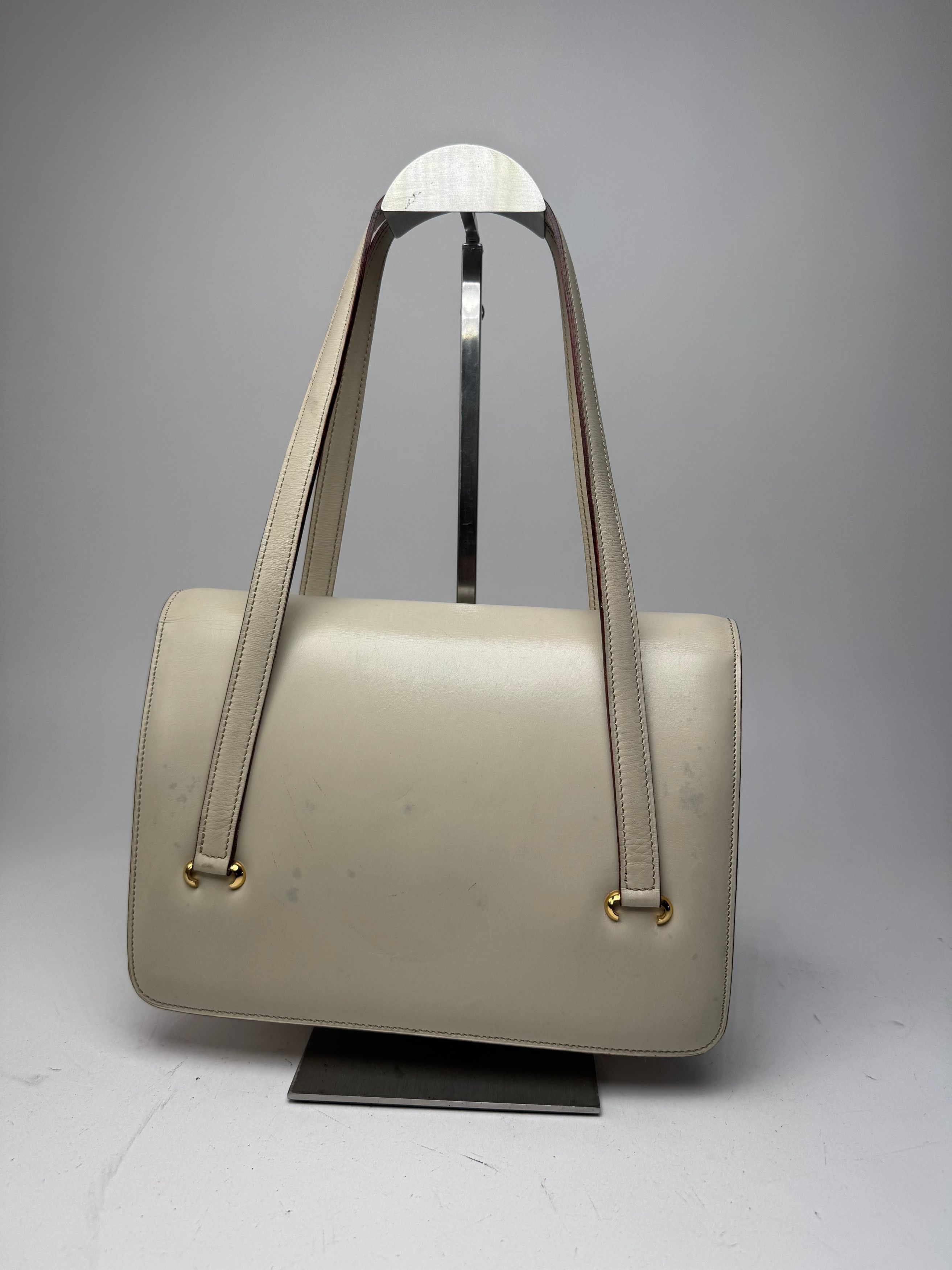 Celine Vintage Leather Handbag White Size ONE SIZE - 2 Thumbnail
