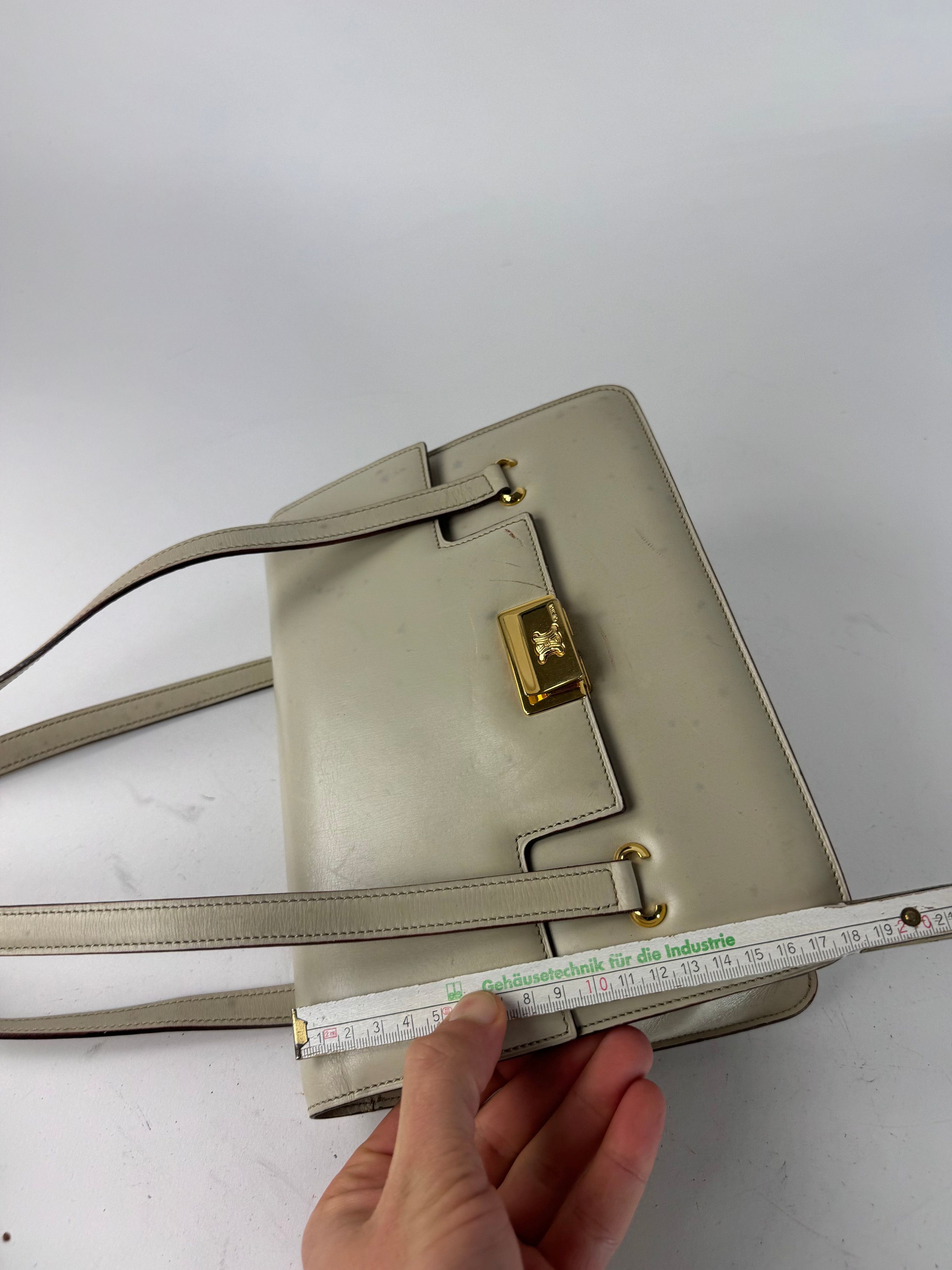 Celine Vintage Leather Handbag White Size ONE SIZE - 12 Thumbnail