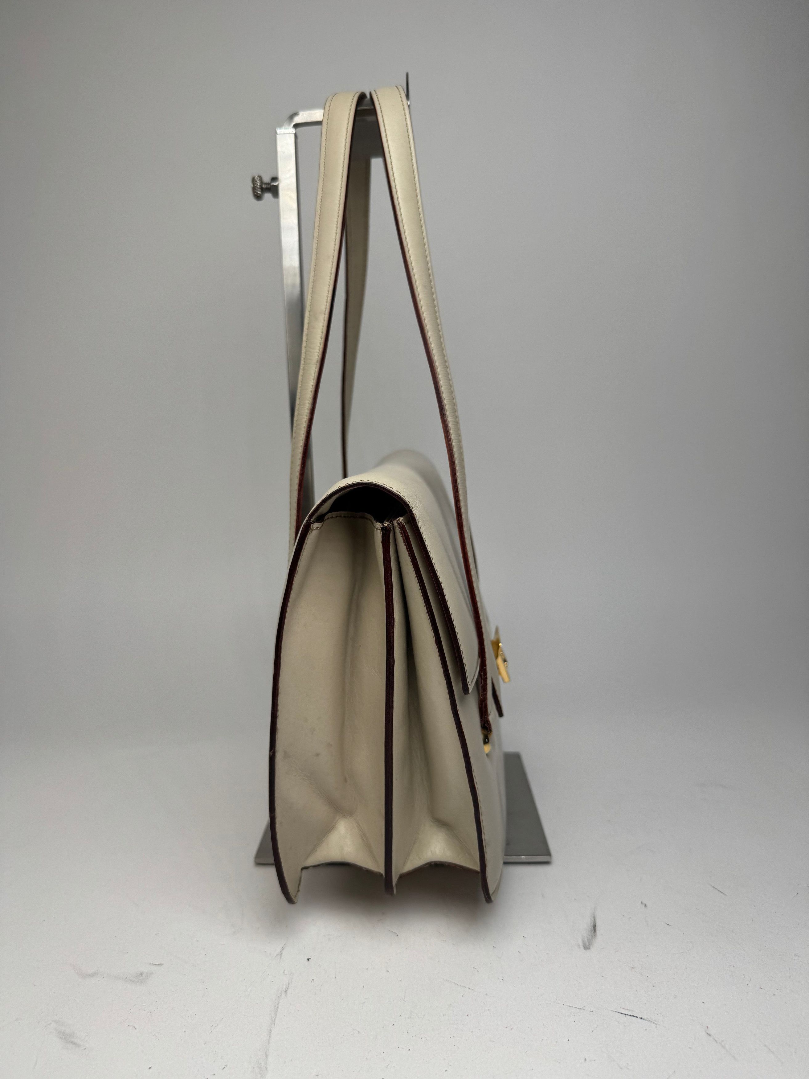 Celine Vintage Leather Handbag White Size ONE SIZE - 6 Thumbnail
