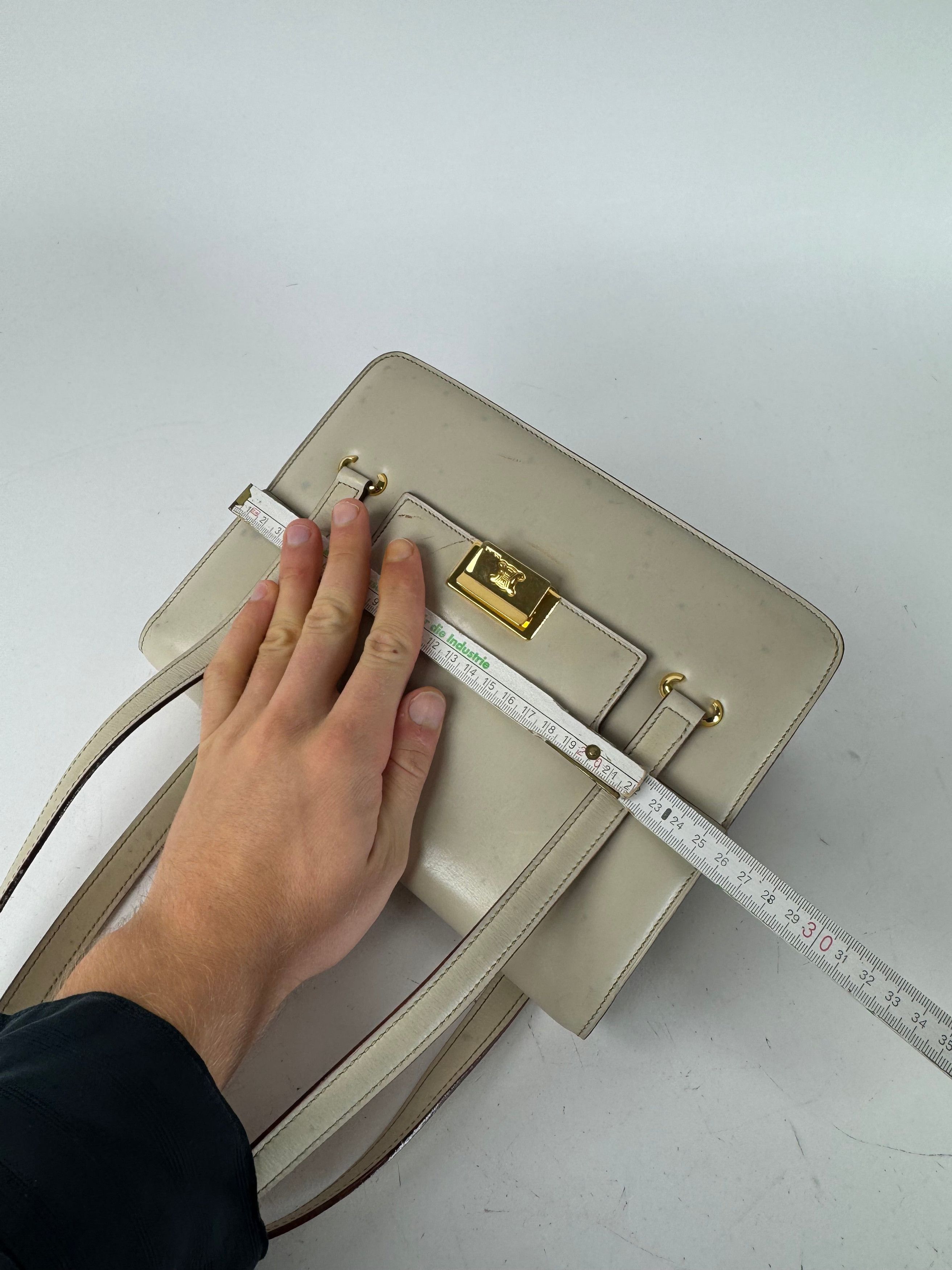 Celine Vintage Leather Handbag White Size ONE SIZE - 11 Thumbnail