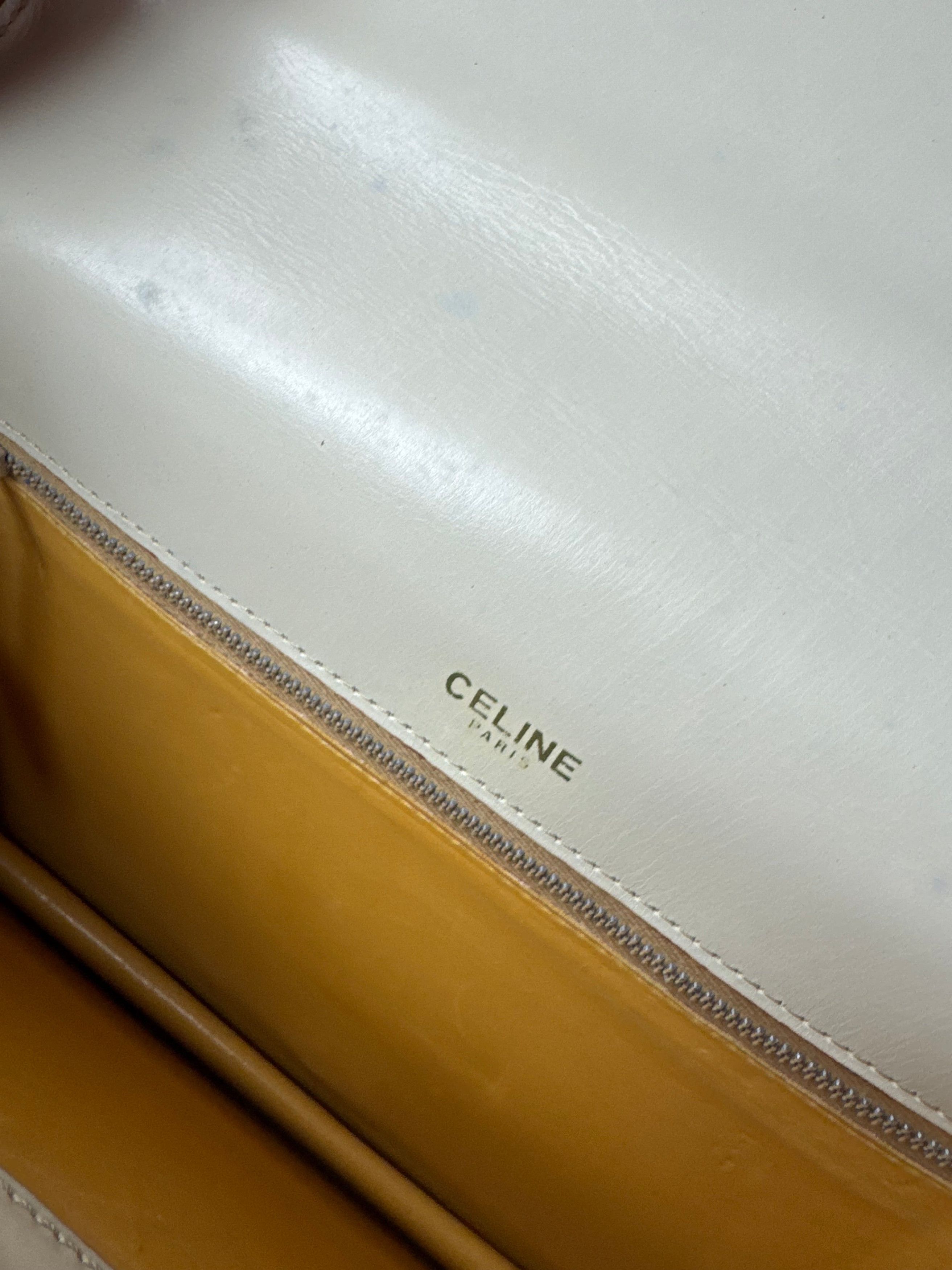 Celine Vintage Leather Handbag White Size ONE SIZE - 4 Thumbnail