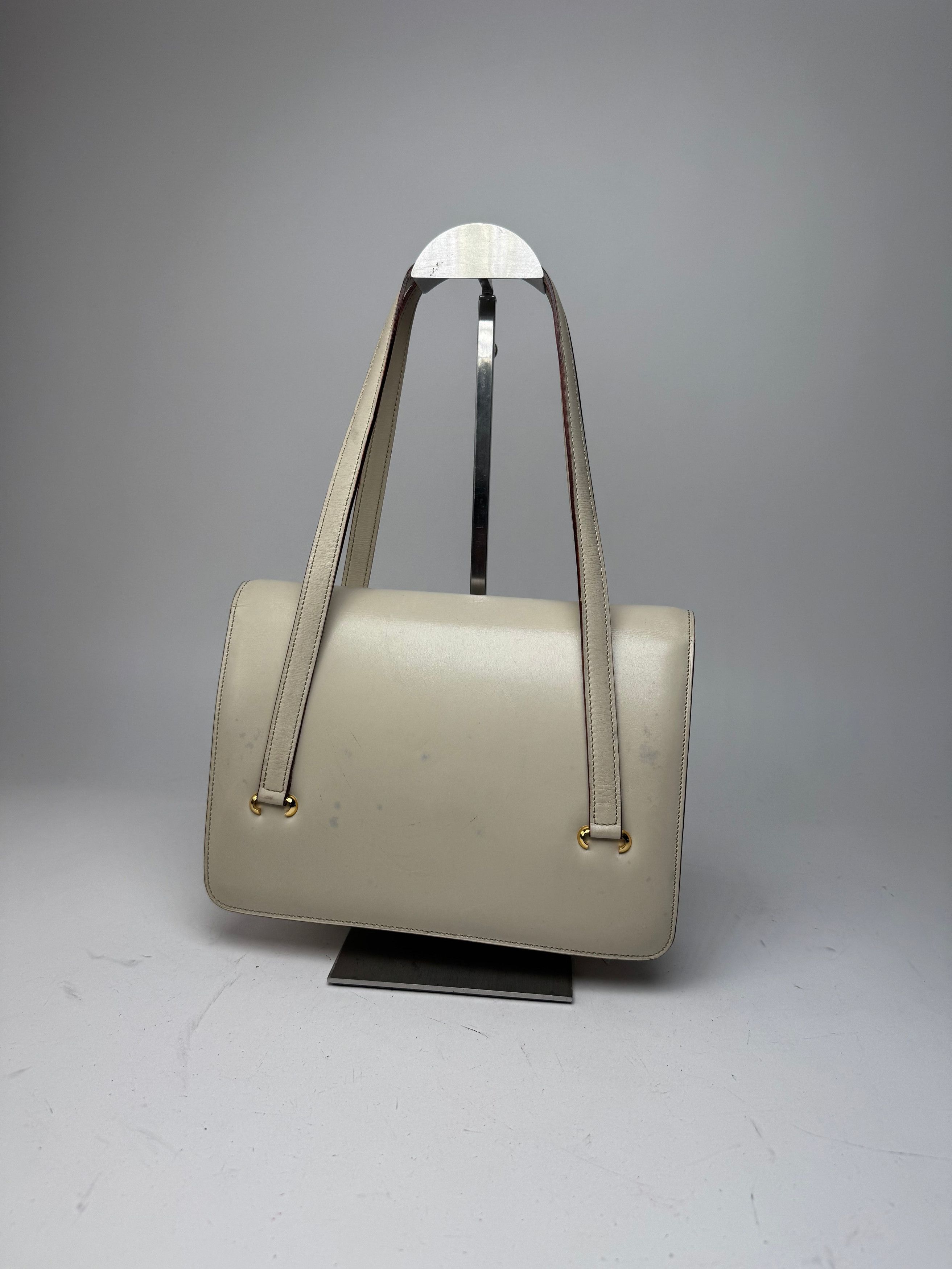 Celine Vintage Leather Handbag White Size ONE SIZE - 9 Thumbnail