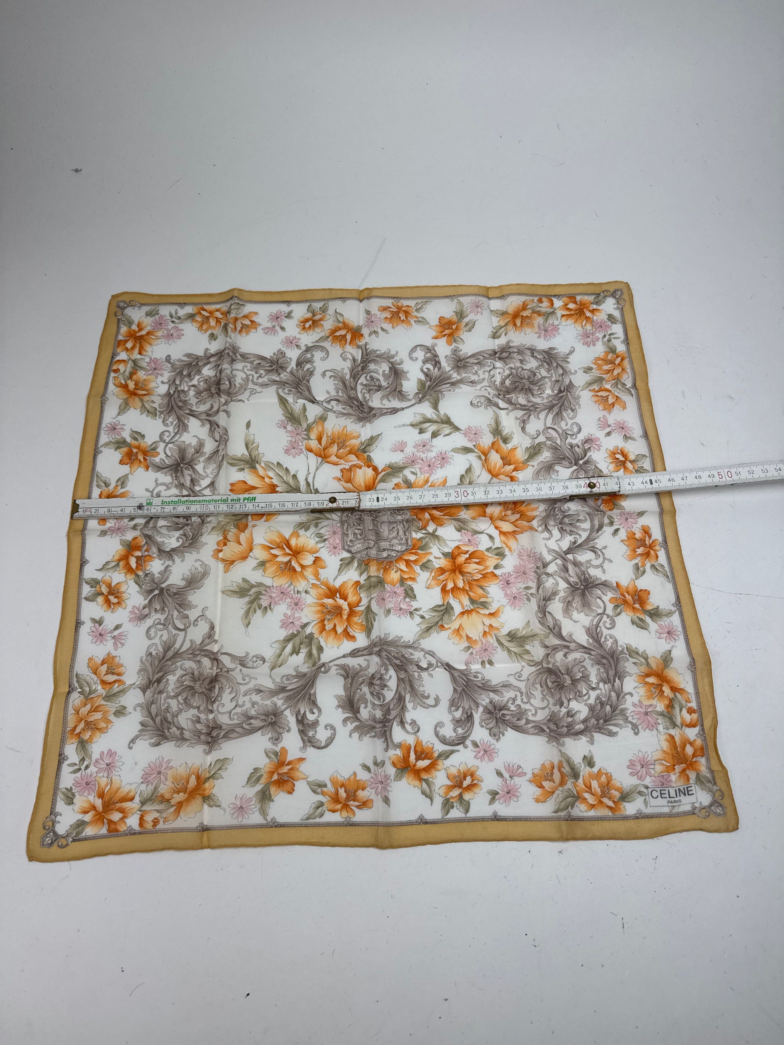 Celine Vintage Scarf Yellow Grey Size ONE SIZE - 9 Thumbnail