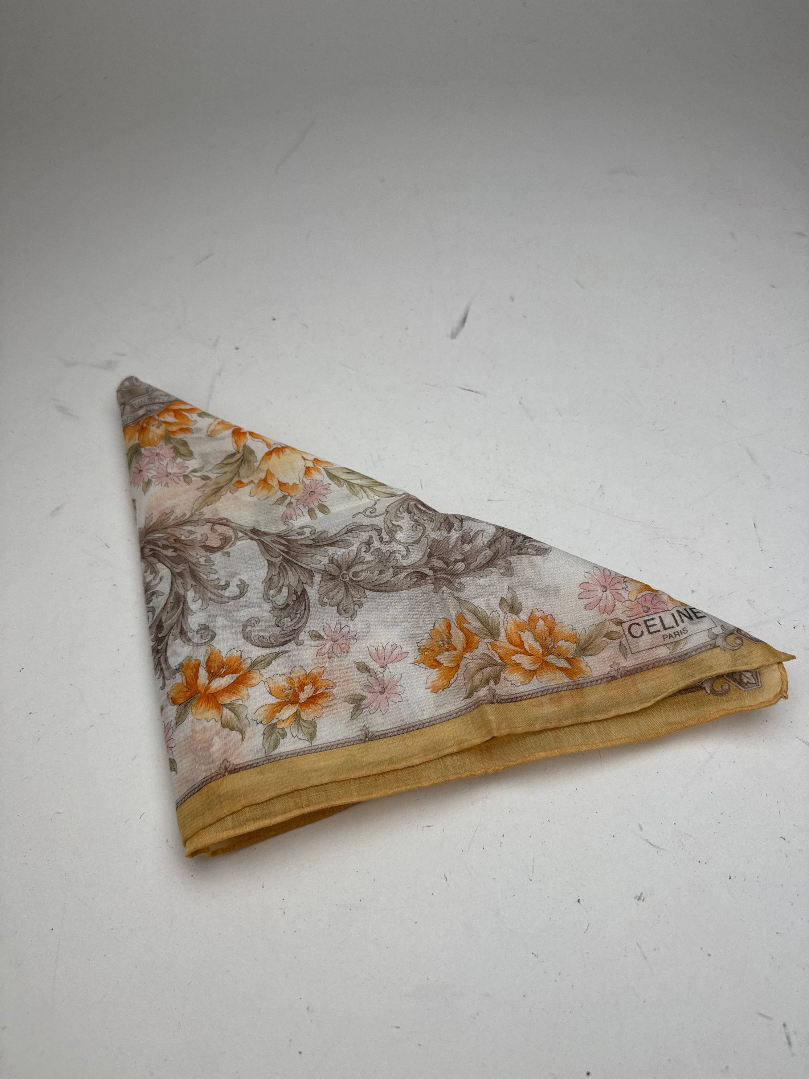 Celine Vintage Scarf Yellow Grey Size ONE SIZE - 10 Thumbnail