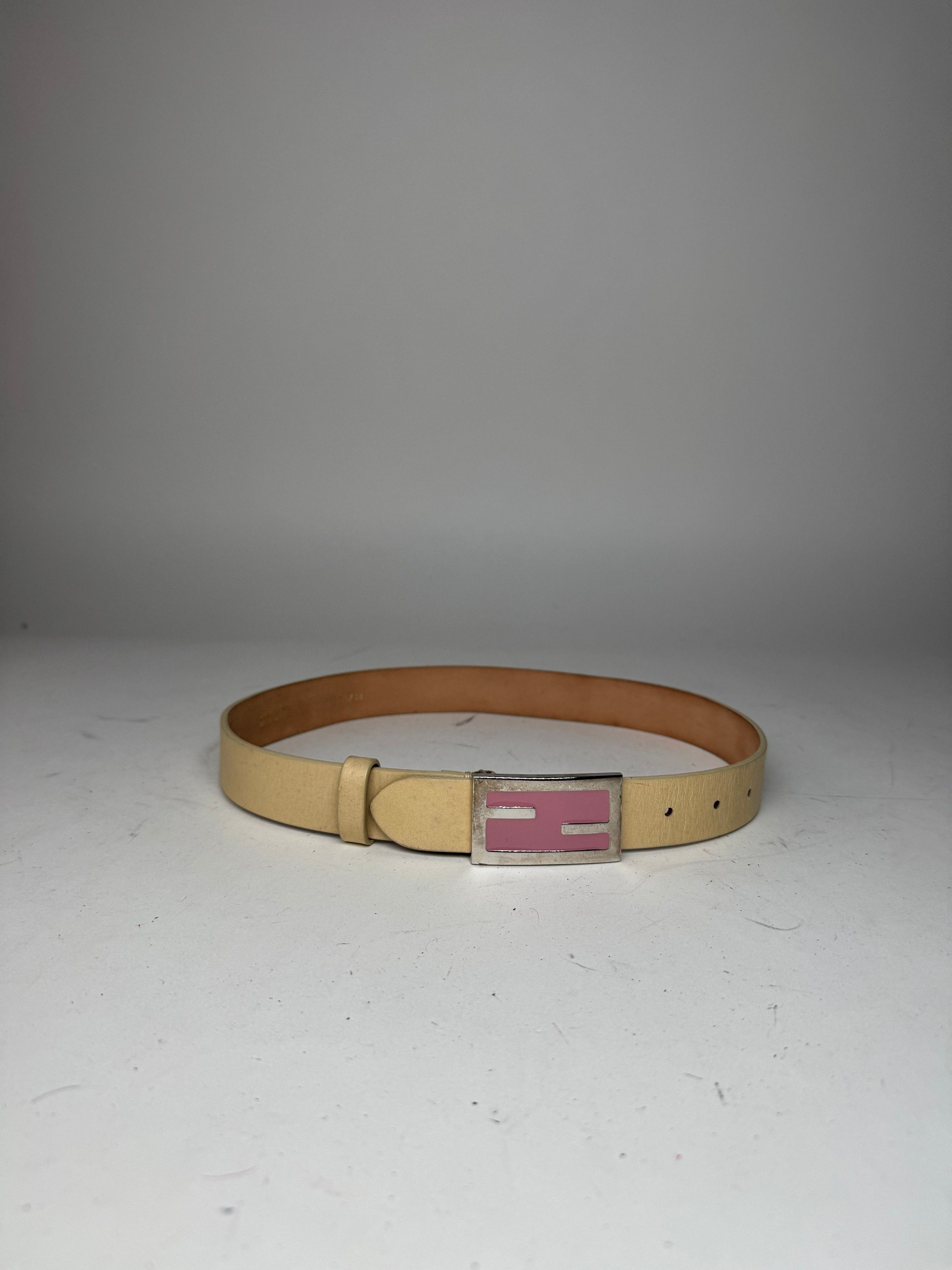 Fendi Vintage Leather Belt beige Size ONE SIZE - 10 Thumbnail
