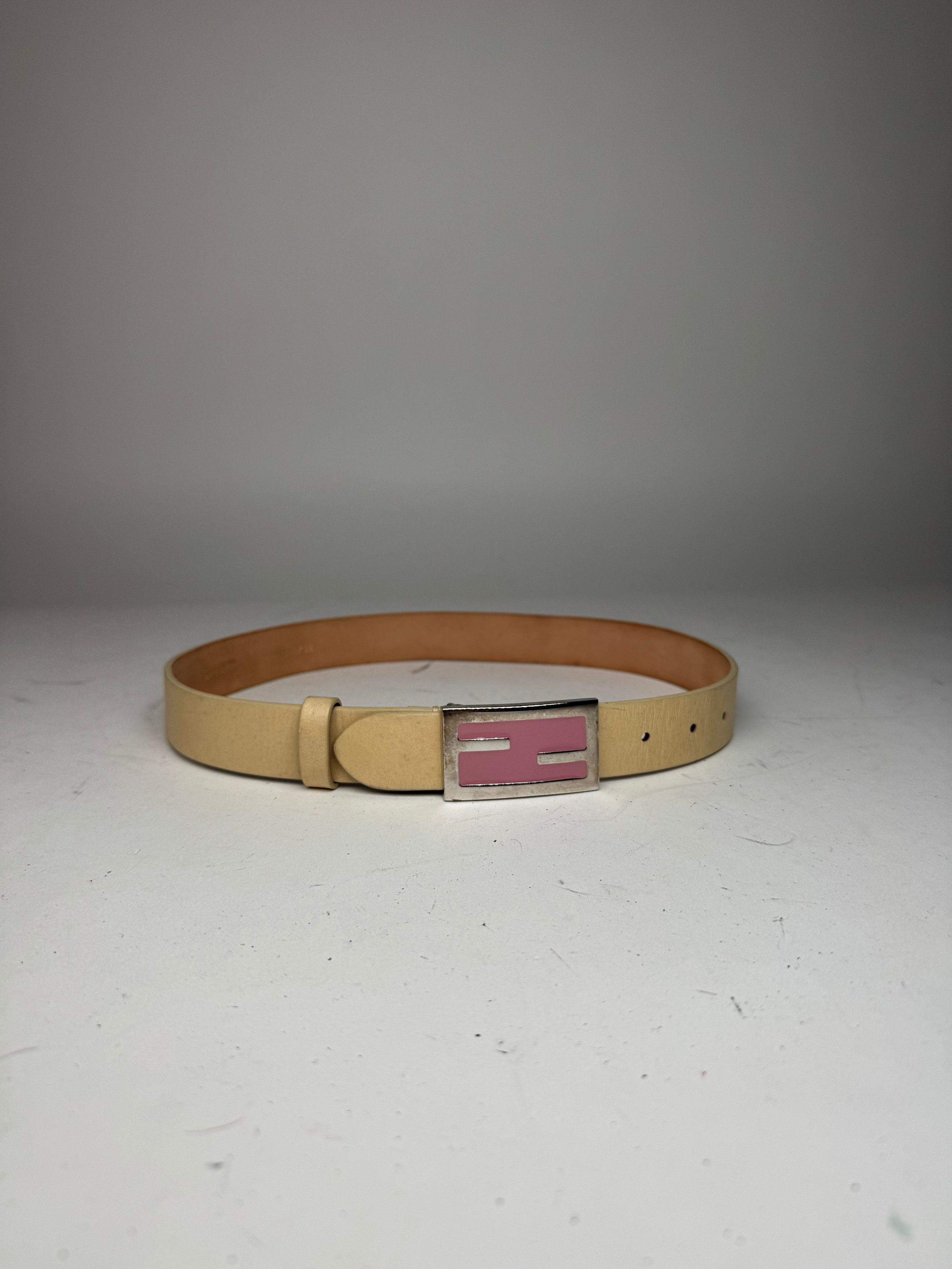 Fendi Vintage Leather Belt beige Size ONE SIZE - 4 Thumbnail