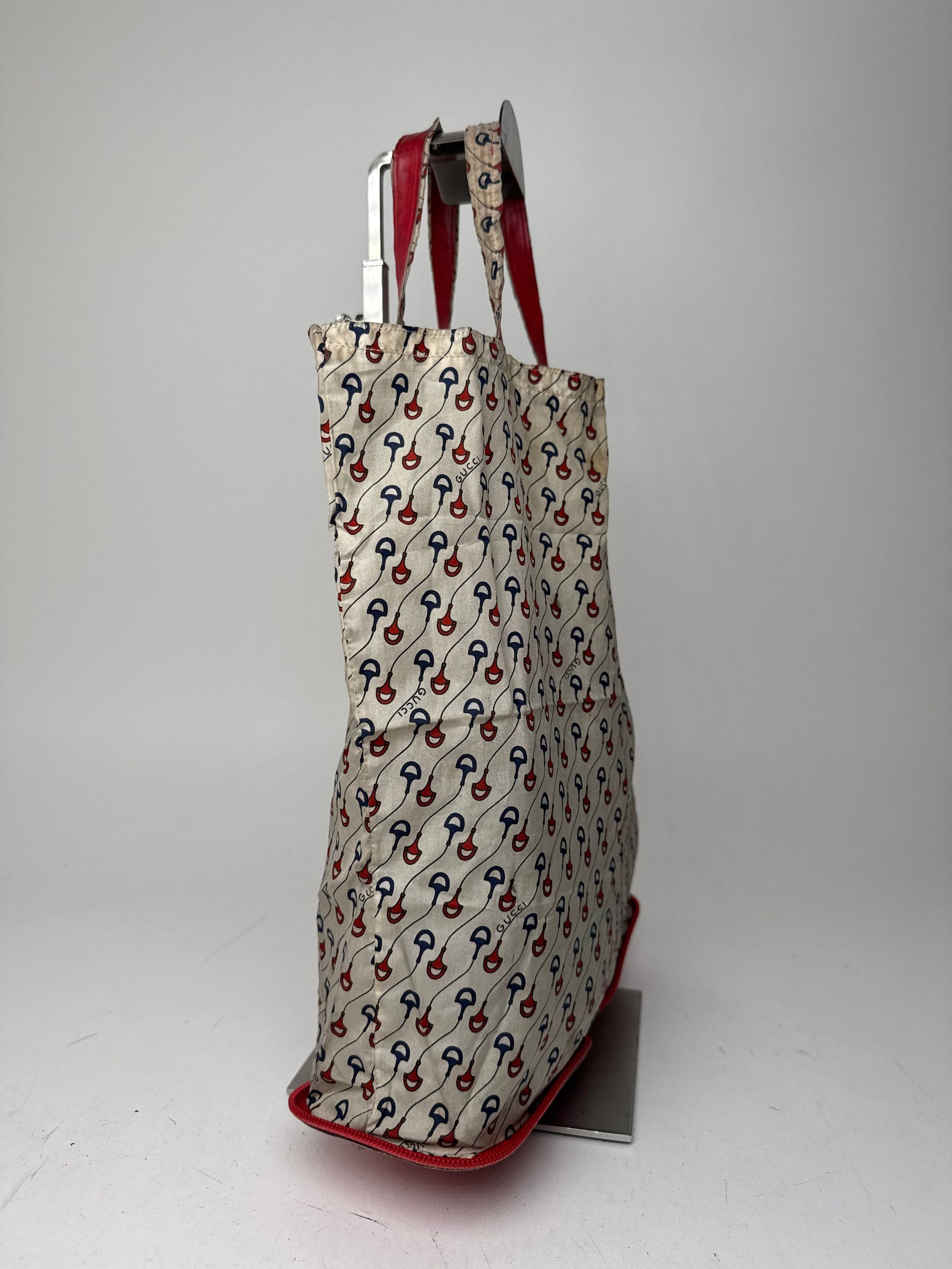 Gucci Vintage Foldable horsebit Monogram Tote Bag Beige Size ONE SIZE - 8 Thumbnail