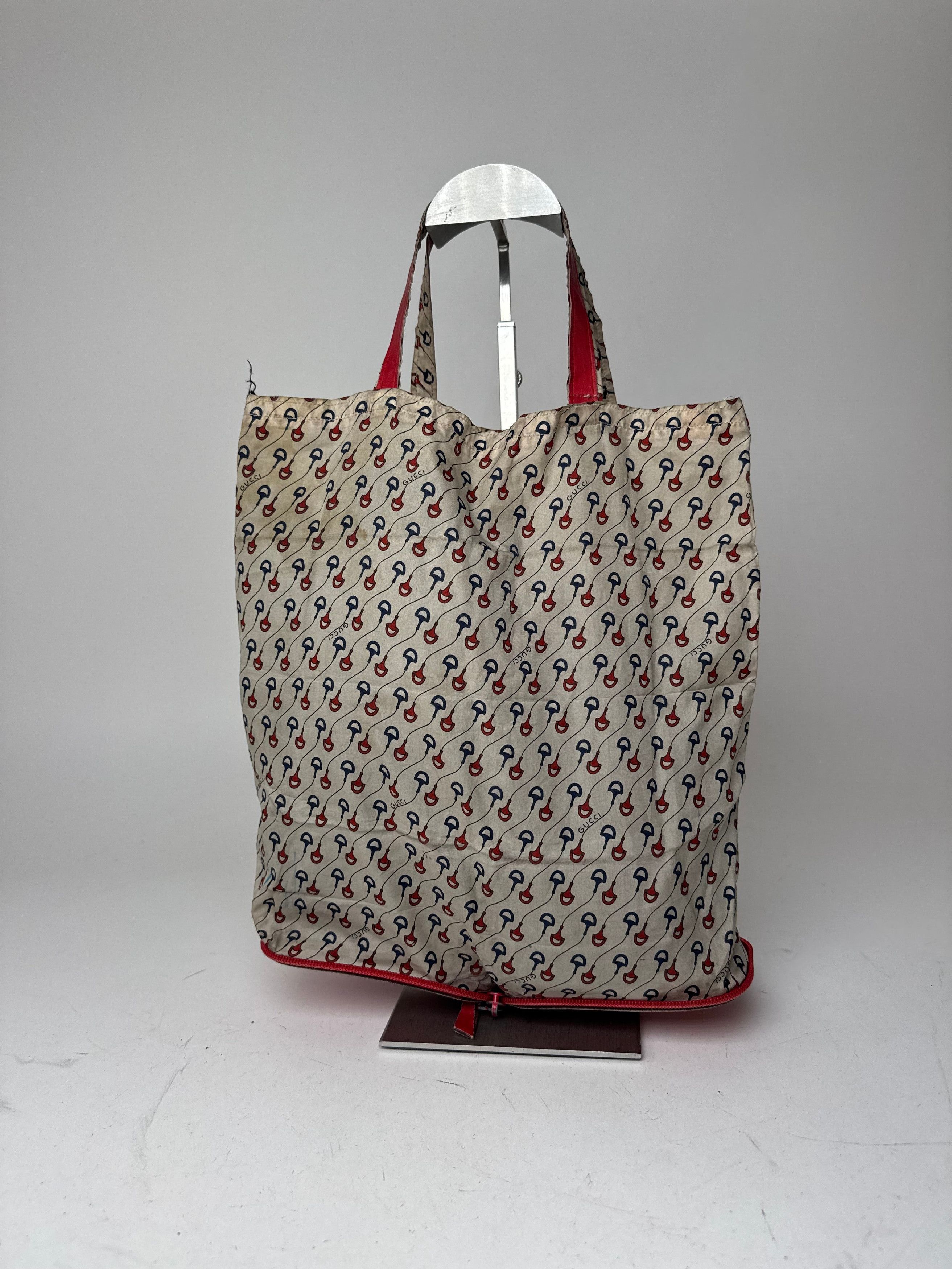 Gucci Vintage Foldable horsebit Monogram Tote Bag Beige Size ONE SIZE - 10 Thumbnail