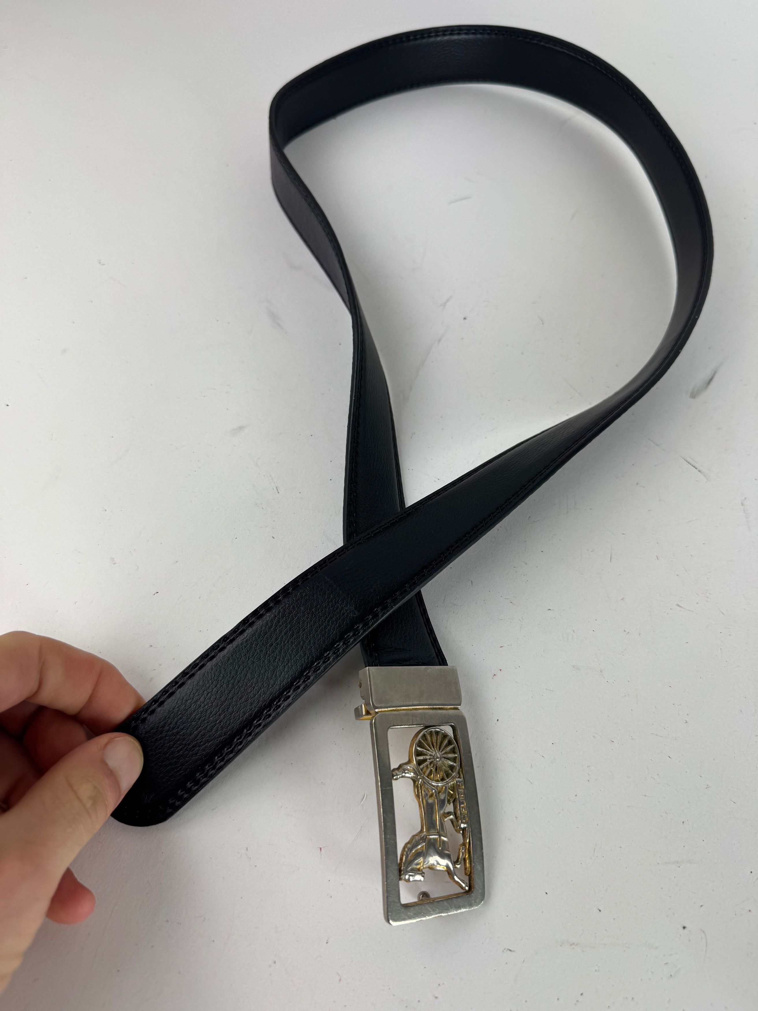 Celine Vintage Paris Carriage Logo belt black Size ONE SIZE - 9 Thumbnail
