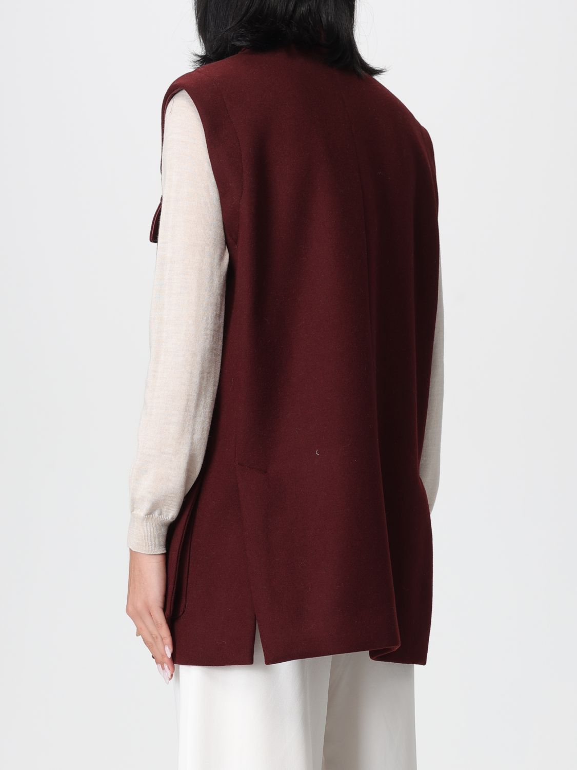 Max Mara Max Mara Waistcoat Woman Burgundy Size XS / US 0-2 / IT 36-38 - 3 Thumbnail