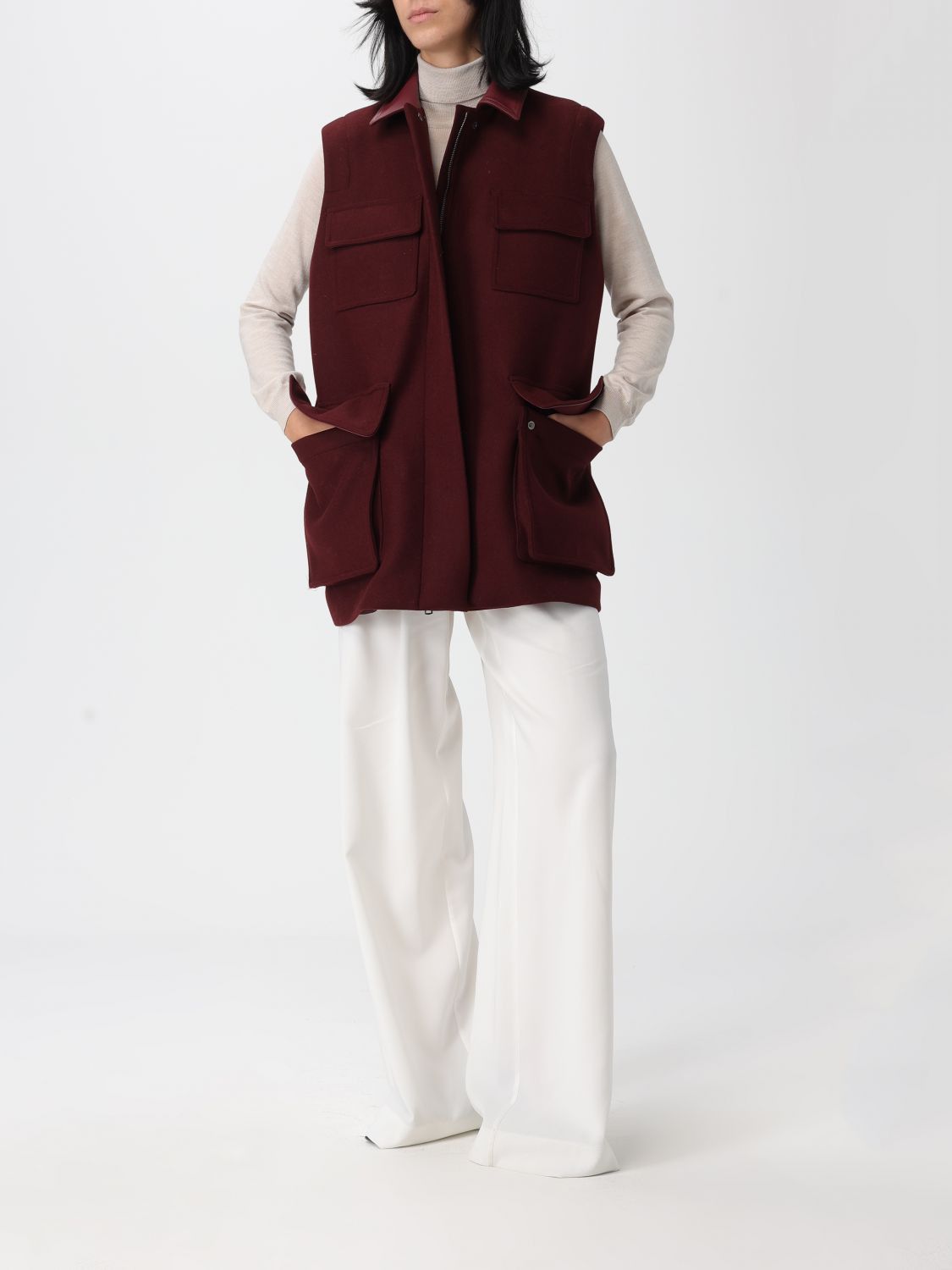 Max Mara Max Mara Waistcoat Woman Burgundy Size XS / US 0-2 / IT 36-38 - 2 Thumbnail