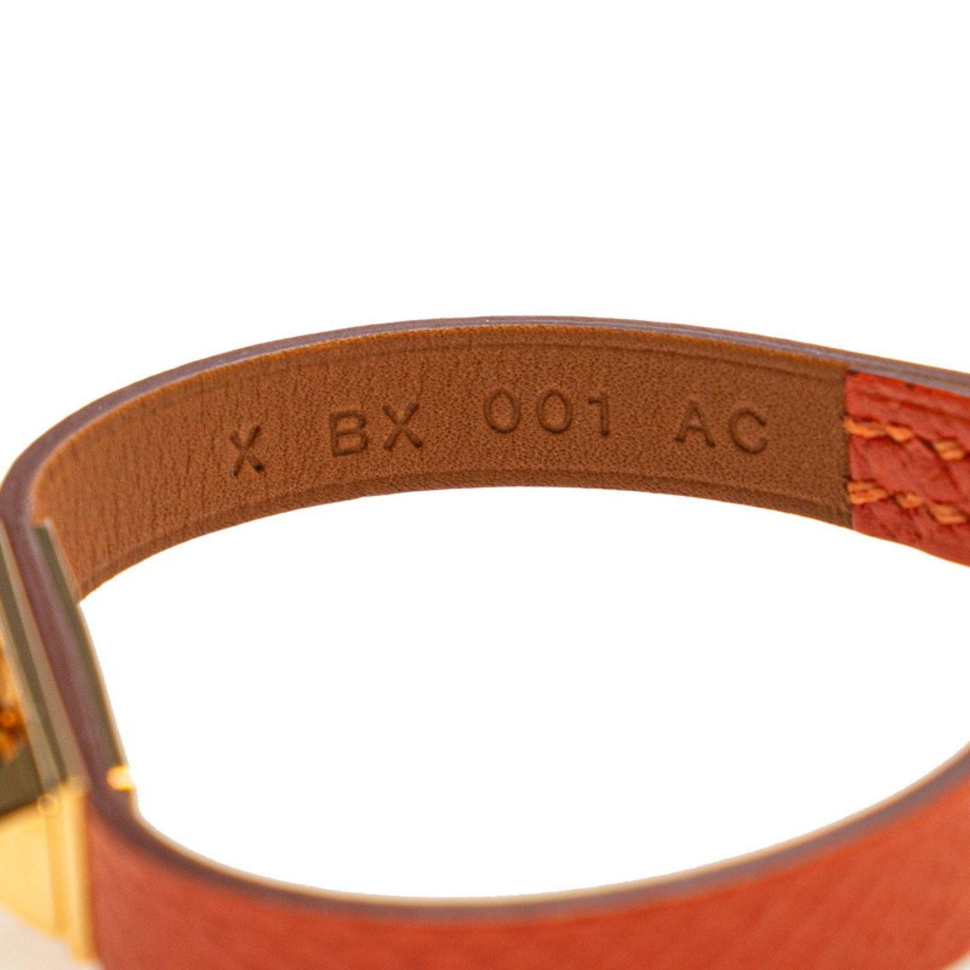 Hermes Hermes Hermès Rival Mini Bracelet in Orange Gold Leather and Metal for Women Size ONE SIZE - 5 Thumbnail