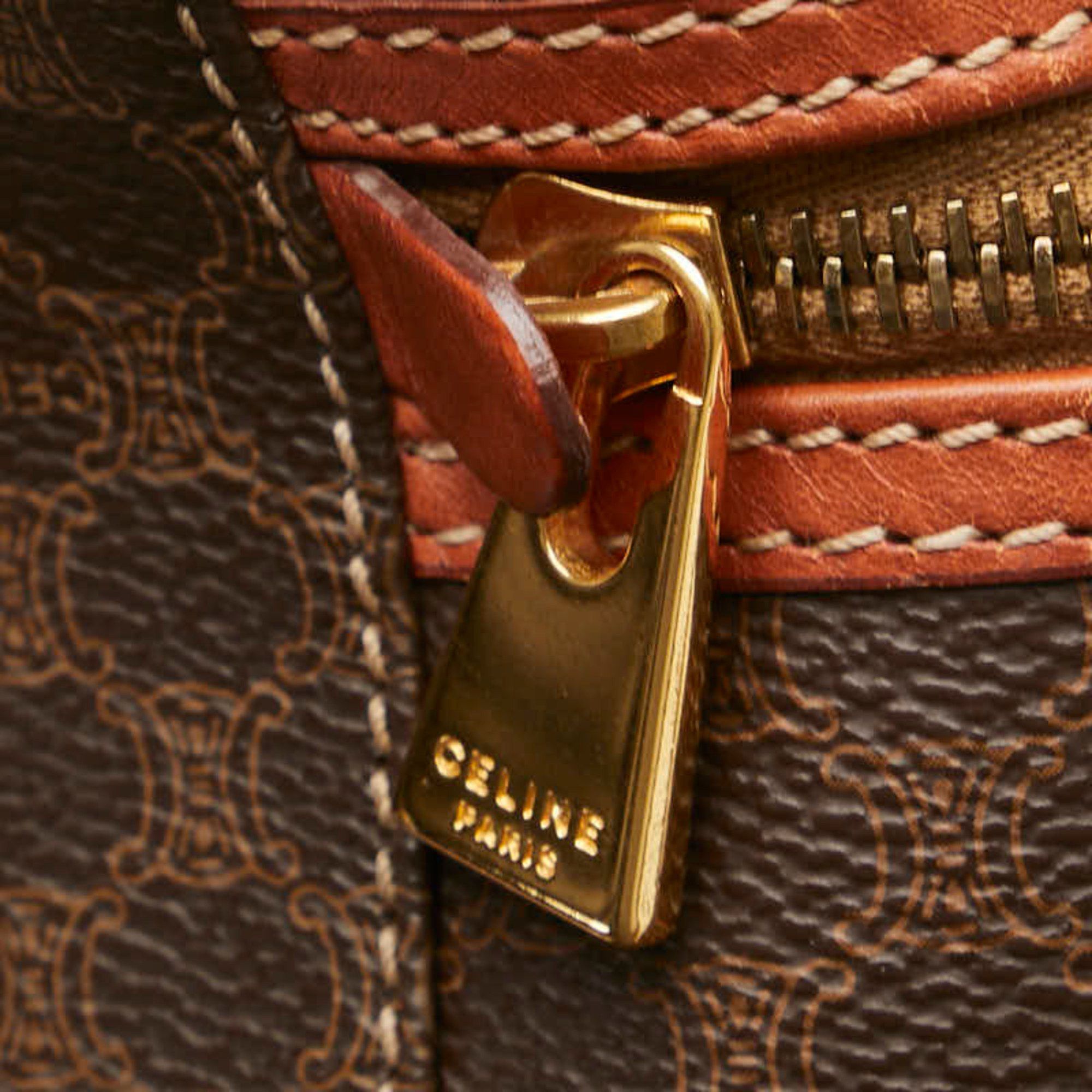 Celine Celine Macadam handbag vanity bag brown leather women's CELINE Size ONE SIZE - 9 Thumbnail