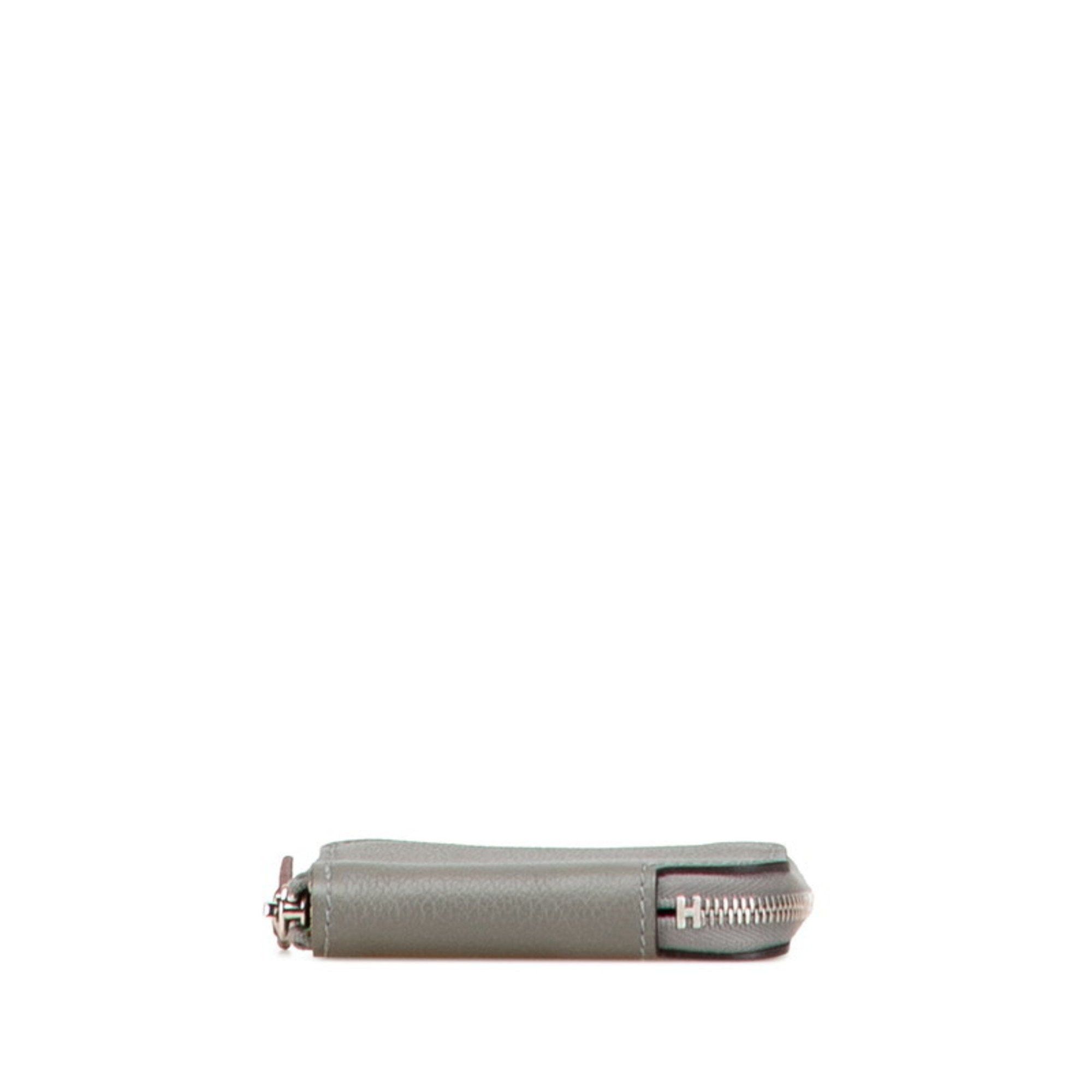 Hermes Hermès Azap Silkin Compact Wallet/Coin Case, Grimeyer Gray Evercolor, Women's, HERMES Size ONE SIZE - 3 Thumbnail