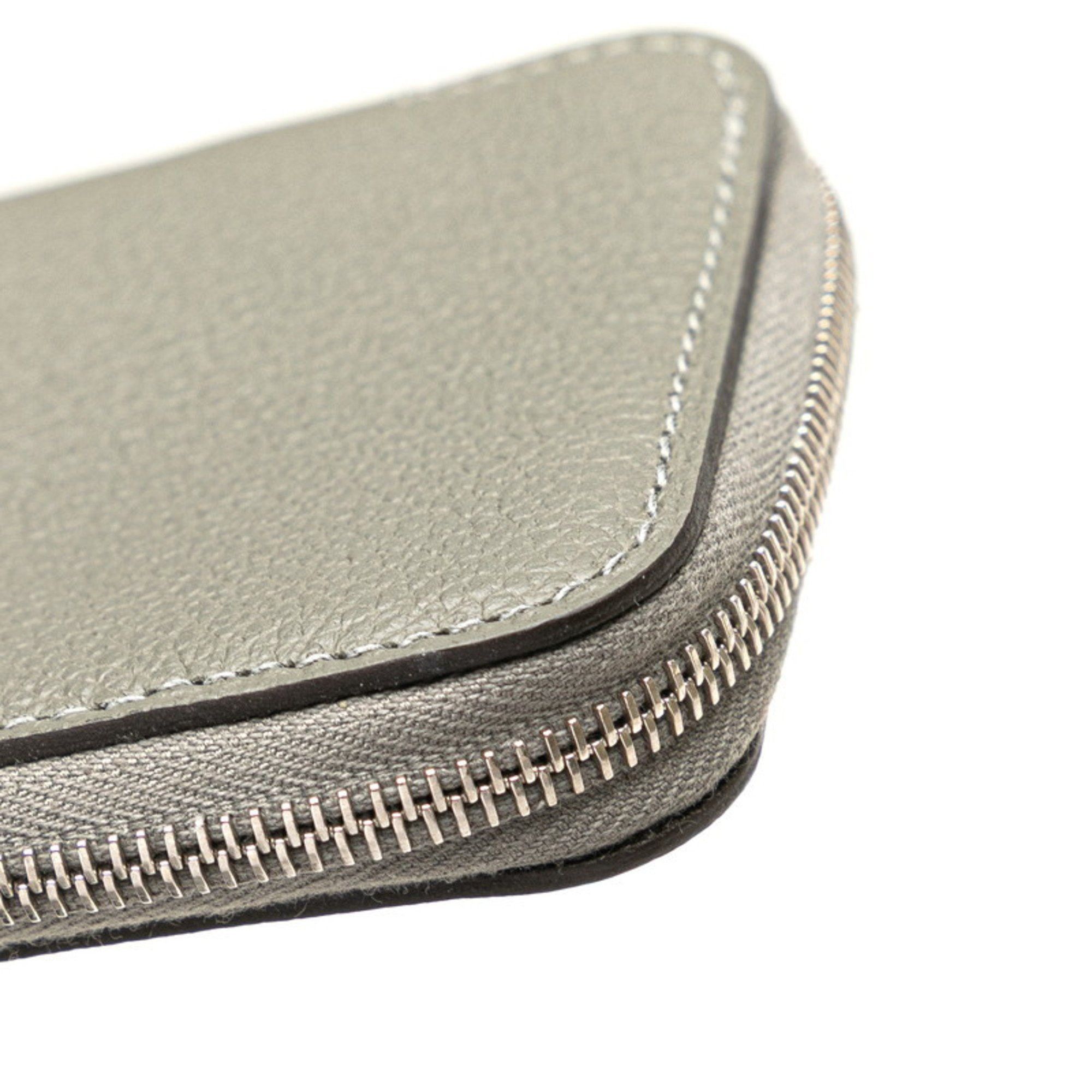 Hermes Hermès Azap Silkin Compact Wallet/Coin Case, Grimeyer Gray Evercolor, Women's, HERMES Size ONE SIZE - 5 Thumbnail