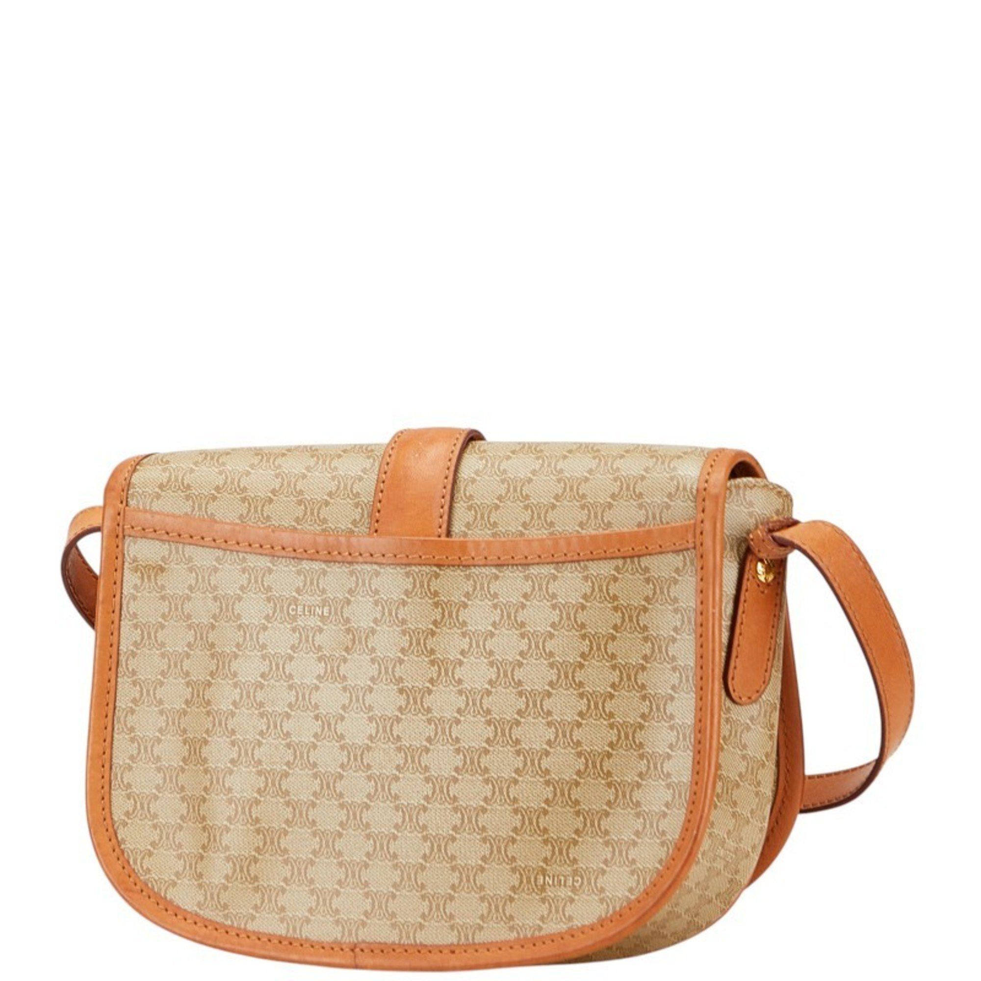Celine Celine Macadam Crossbody Shoulder Bag in Beige and Brown Leather for Women Size ONE SIZE - 2 Thumbnail